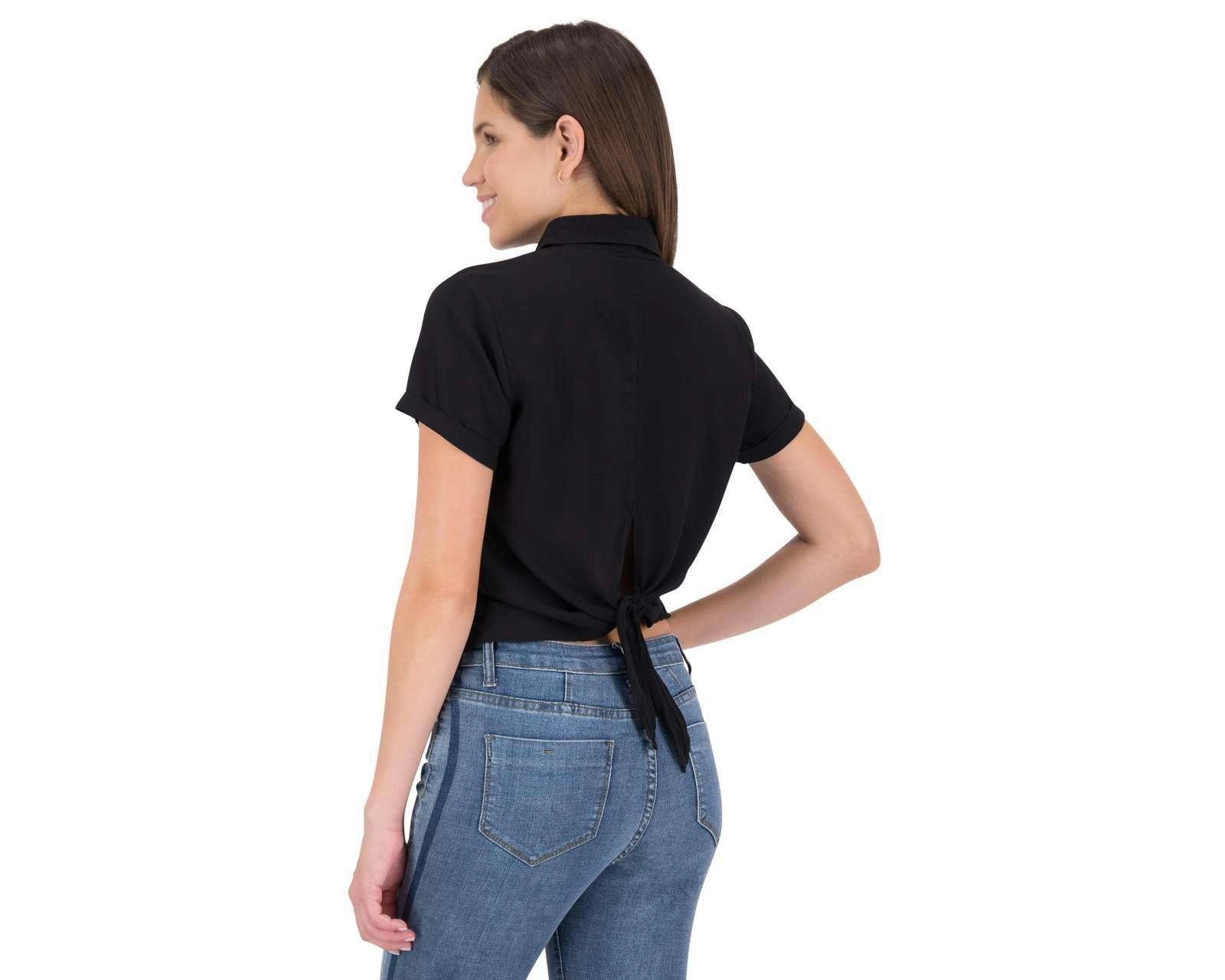 Foto 4 pulgar | Blusa Negra Manga Corta marca 18 Forever para Mujer
