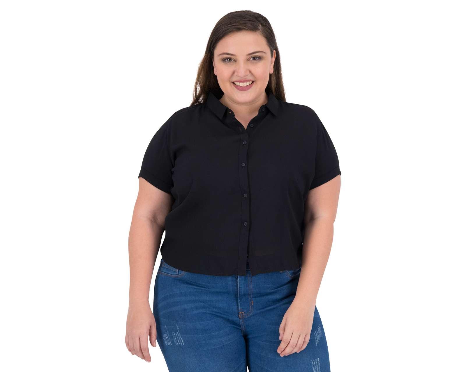 Foto 5 pulgar | Blusa Negra Manga Corta marca 18 Forever para Mujer