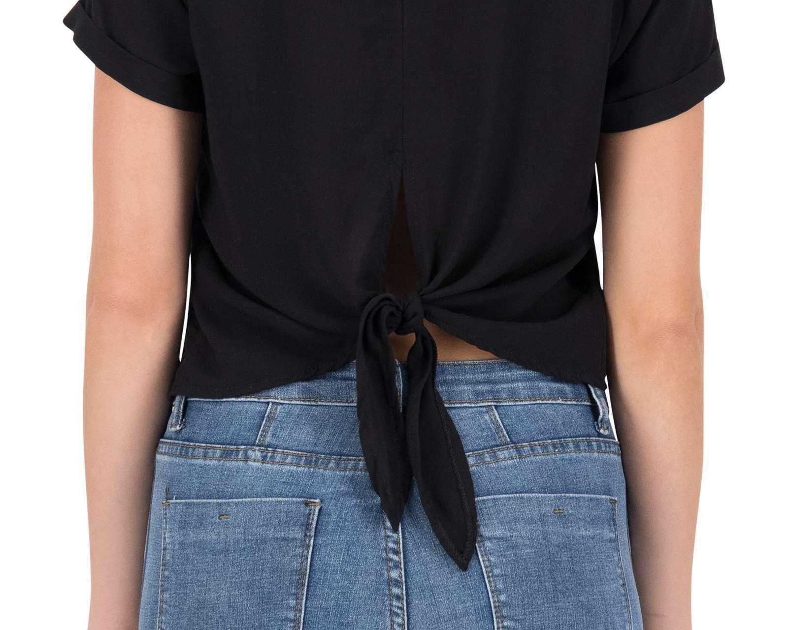 Foto 7 pulgar | Blusa Negra Manga Corta marca 18 Forever para Mujer