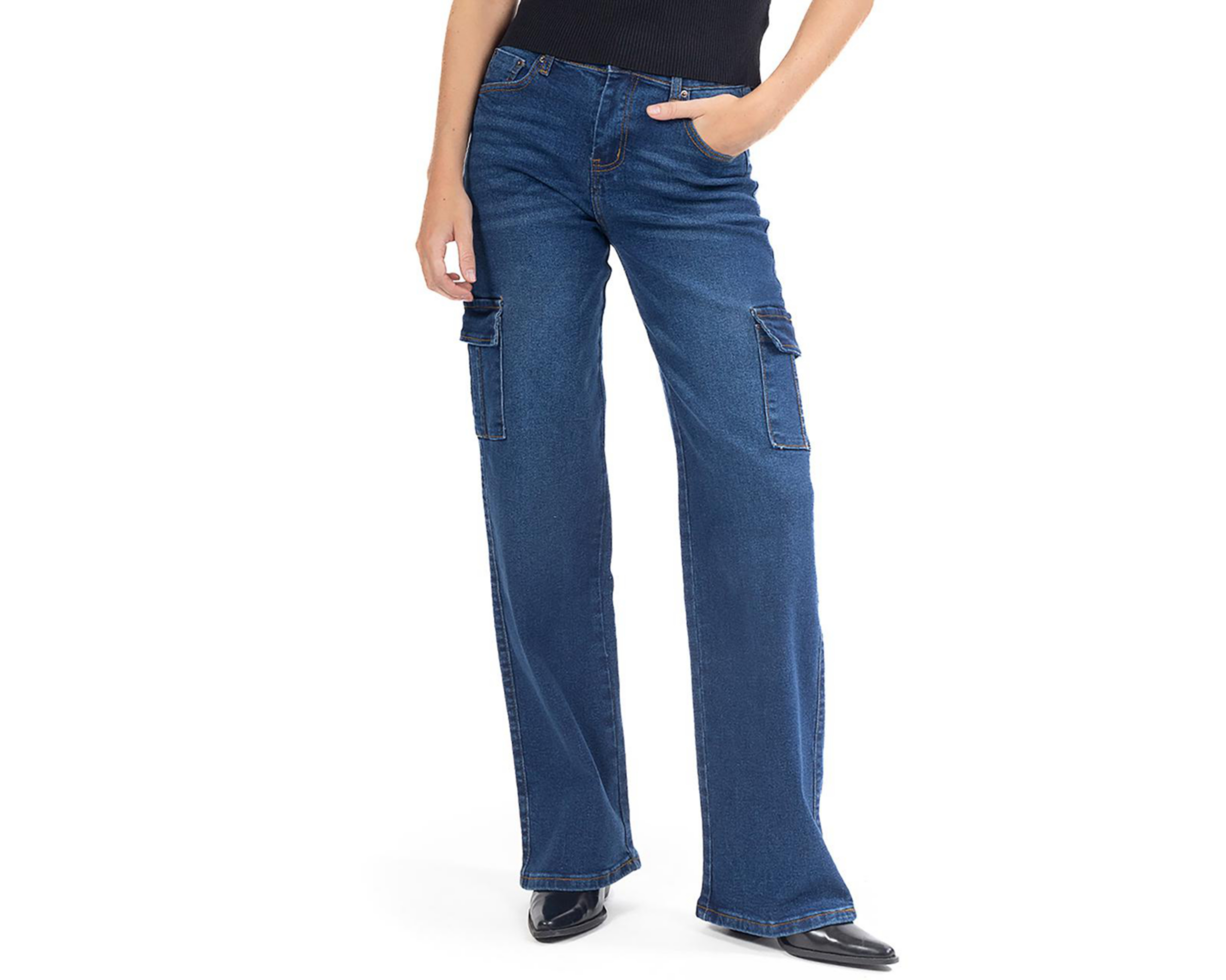 Foto 2 pulgar | Jeans Cargo Forever 21 para Mujer