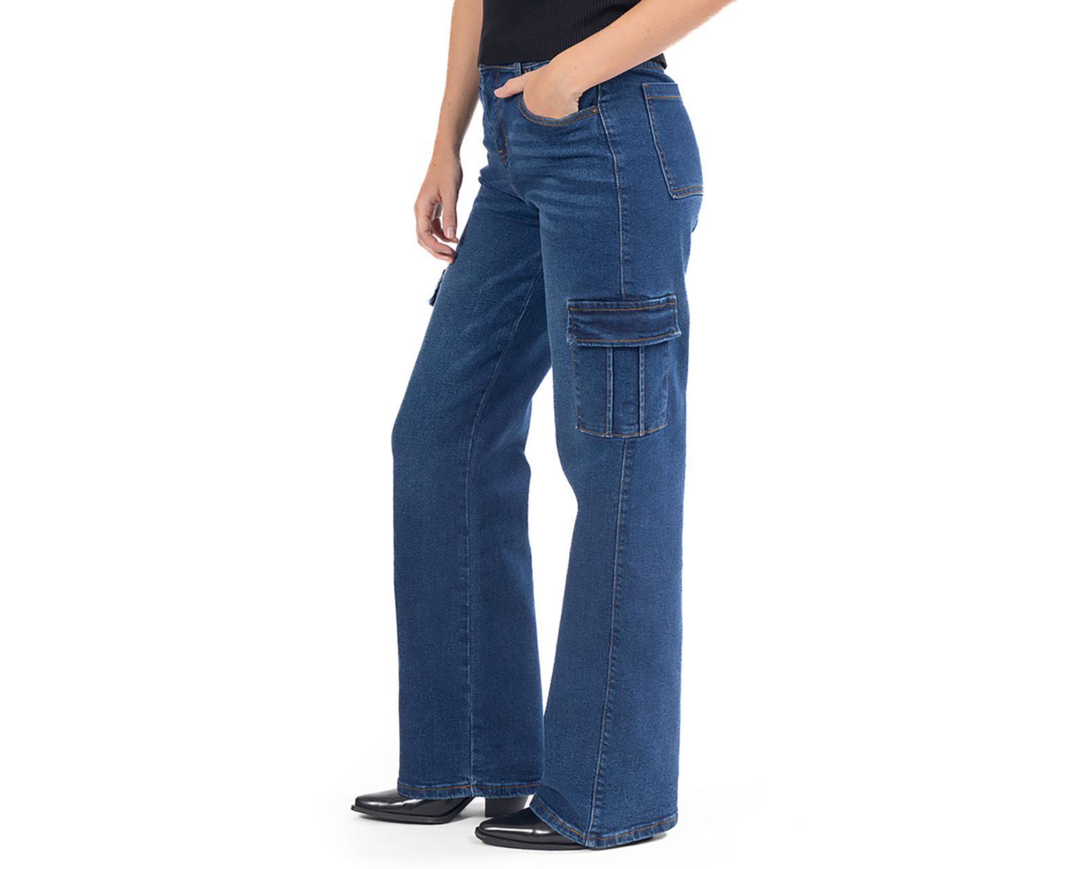 Foto 3 pulgar | Jeans Cargo Forever 21 para Mujer