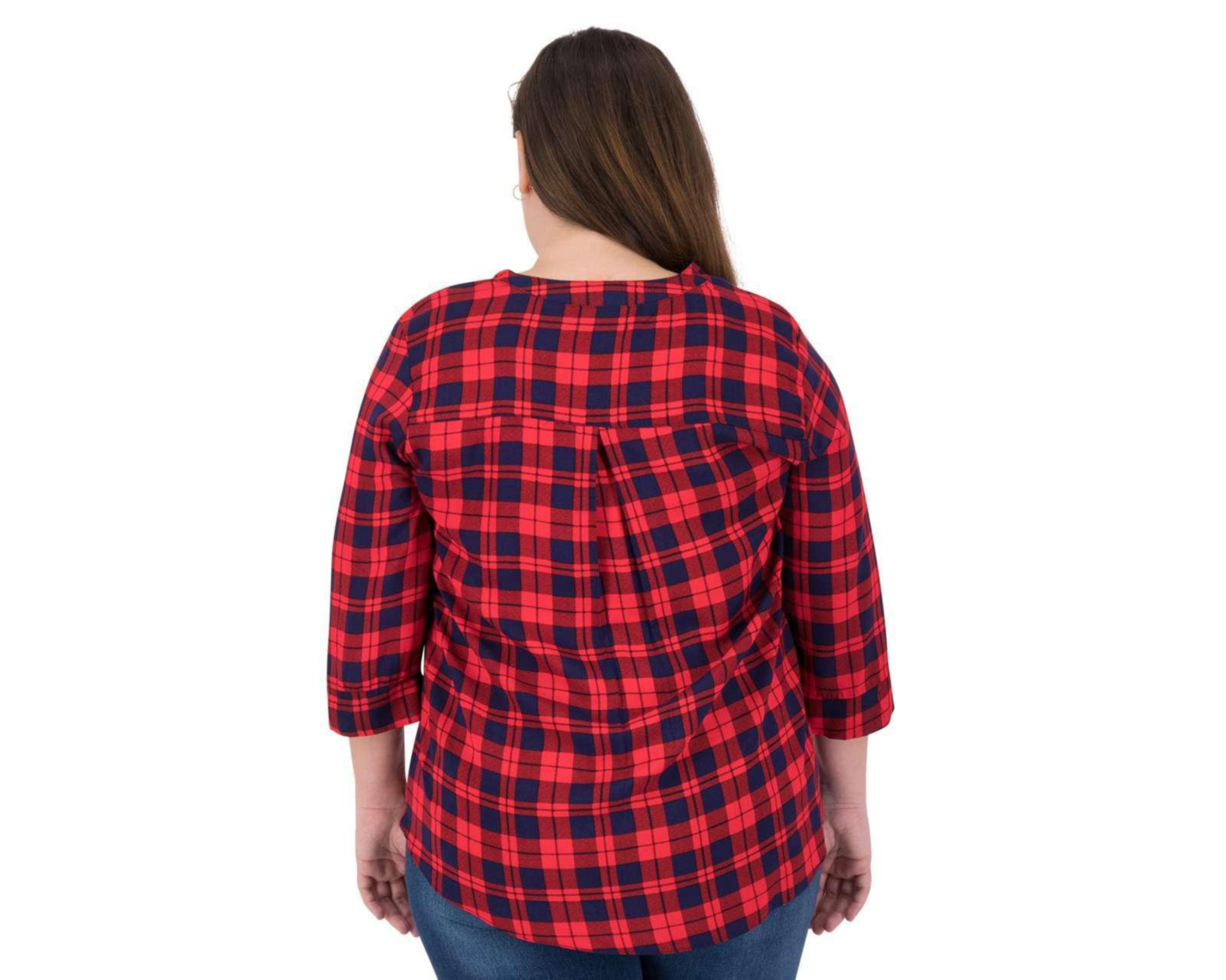 Foto 7 pulgar | Blusa de Cuadros Manga 3/4 marca Thinner para Mujer