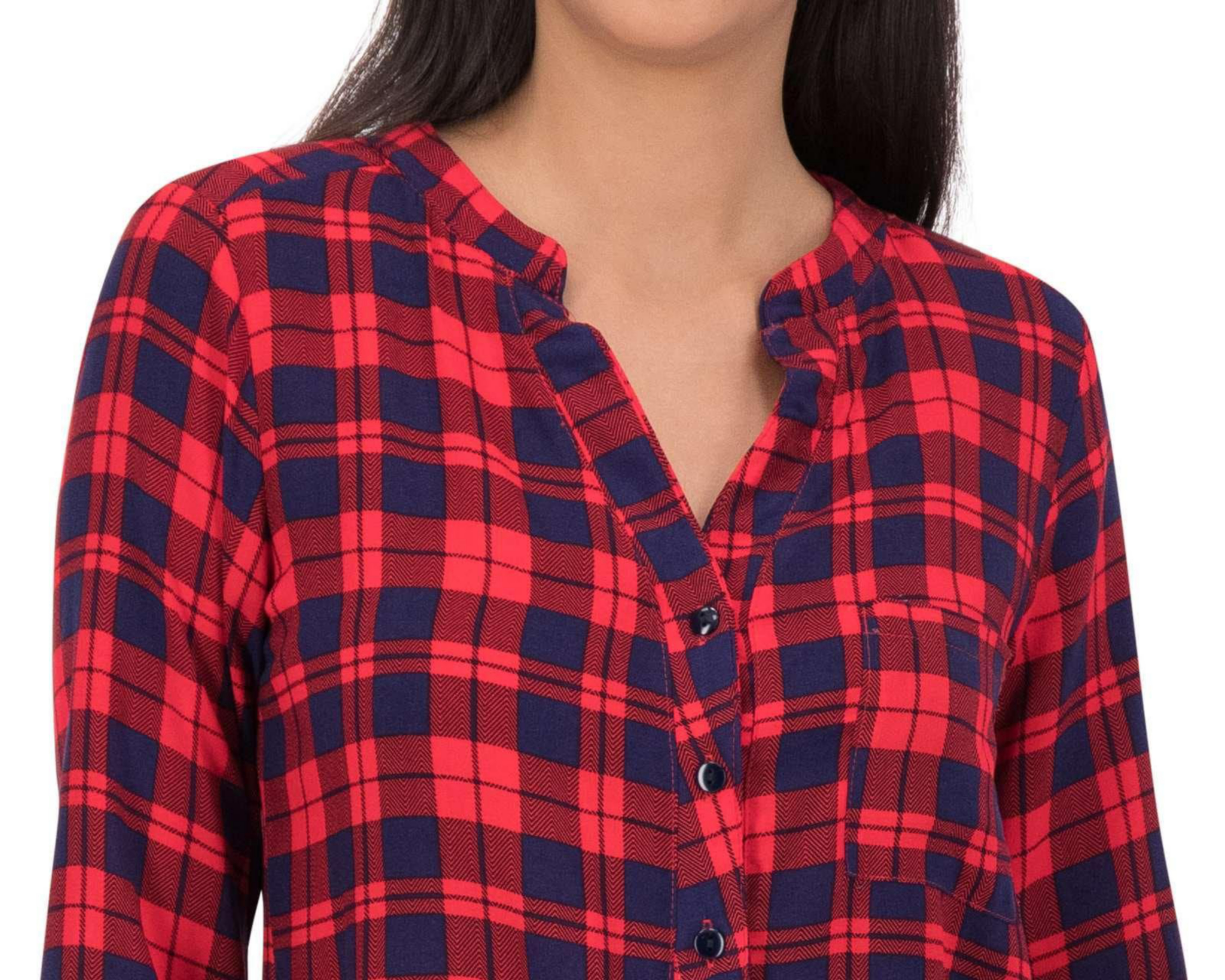 Foto 8 pulgar | Blusa de Cuadros Manga 3/4 marca Thinner para Mujer