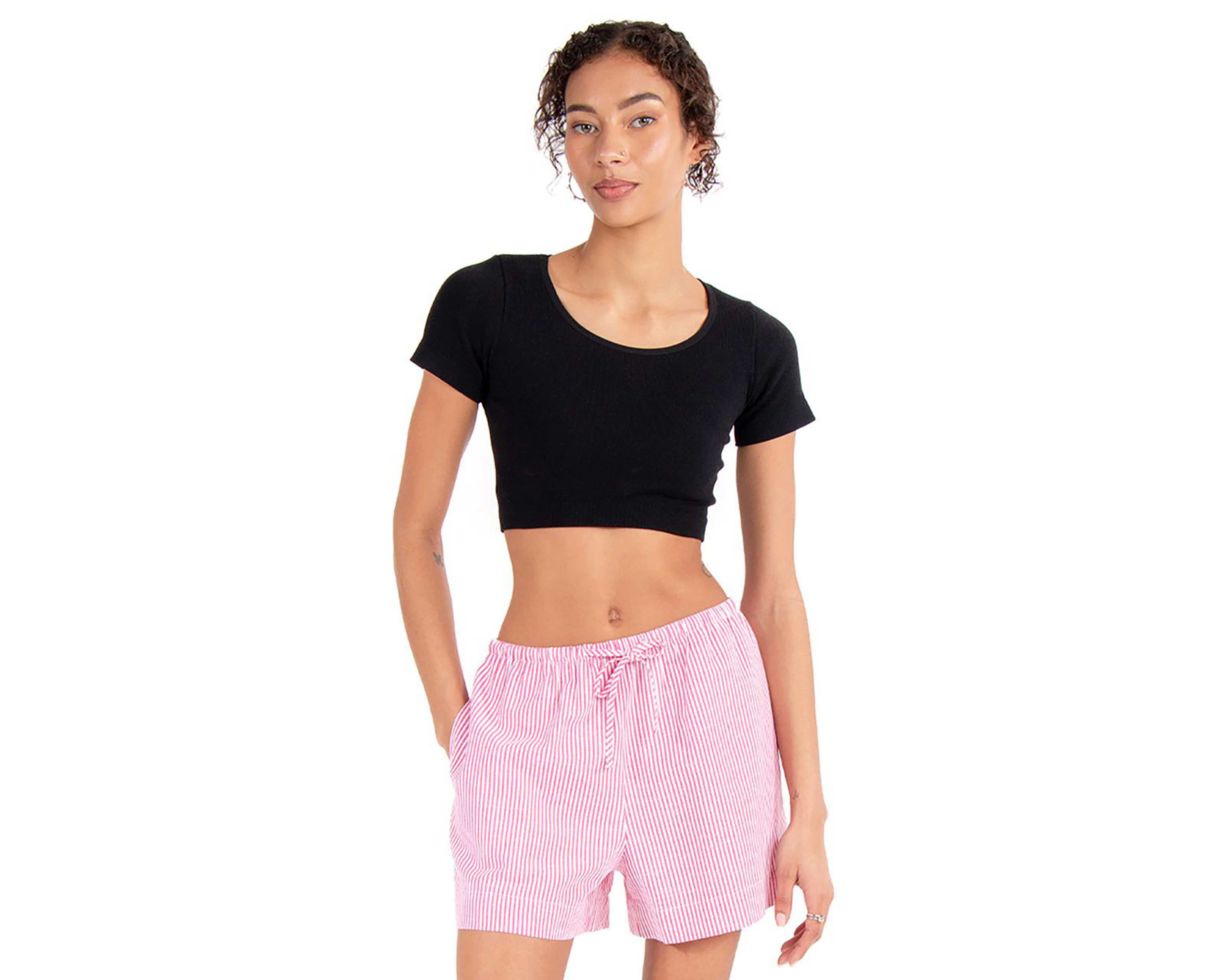 Foto 1 | Crop Top Negro Forever 21 para Mujer