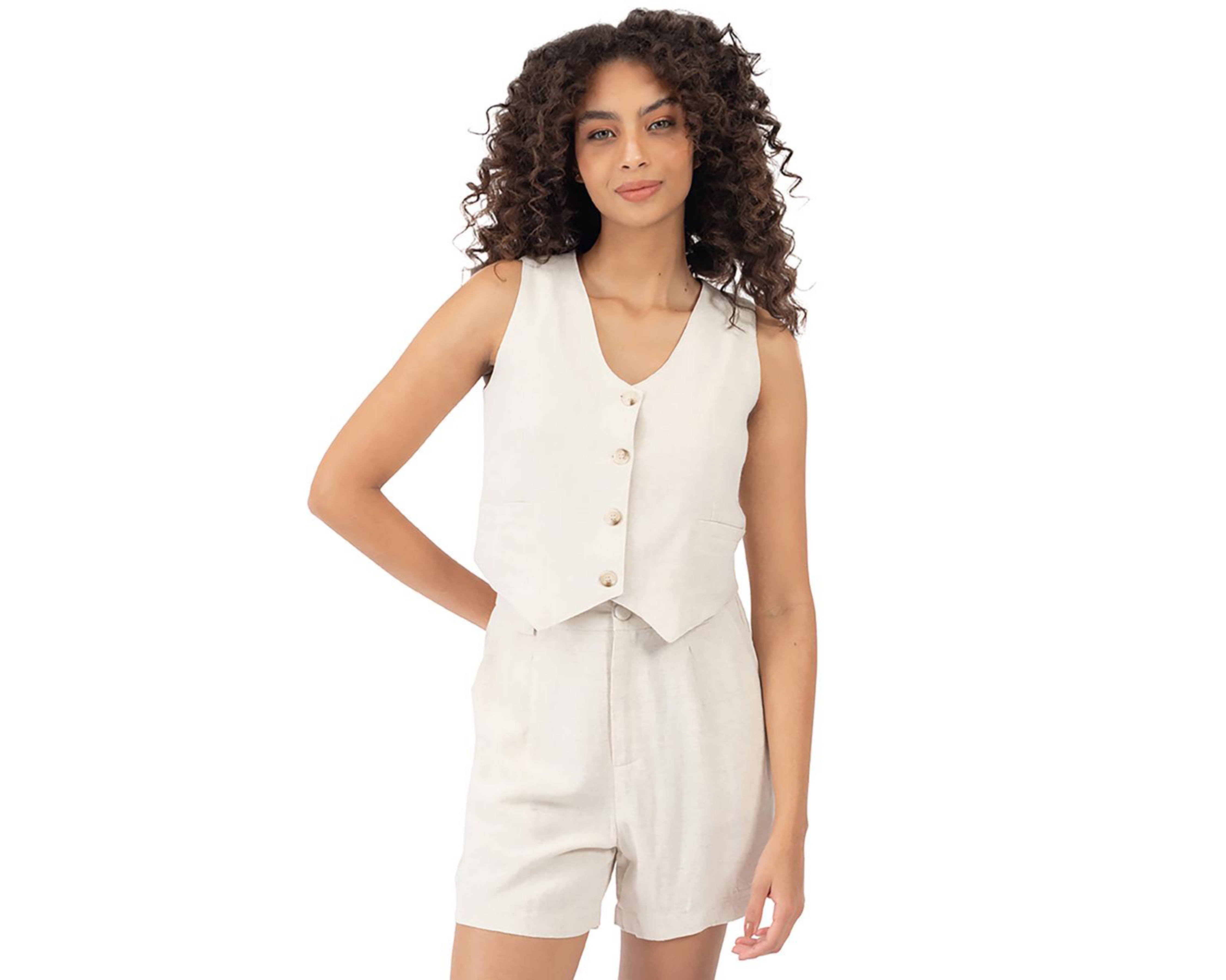 Foto 1 | Chaleco Beige Forever 21 para Mujer
