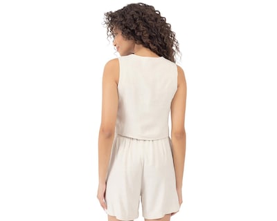 Foto 3 | Chaleco Beige Forever 21 para Mujer