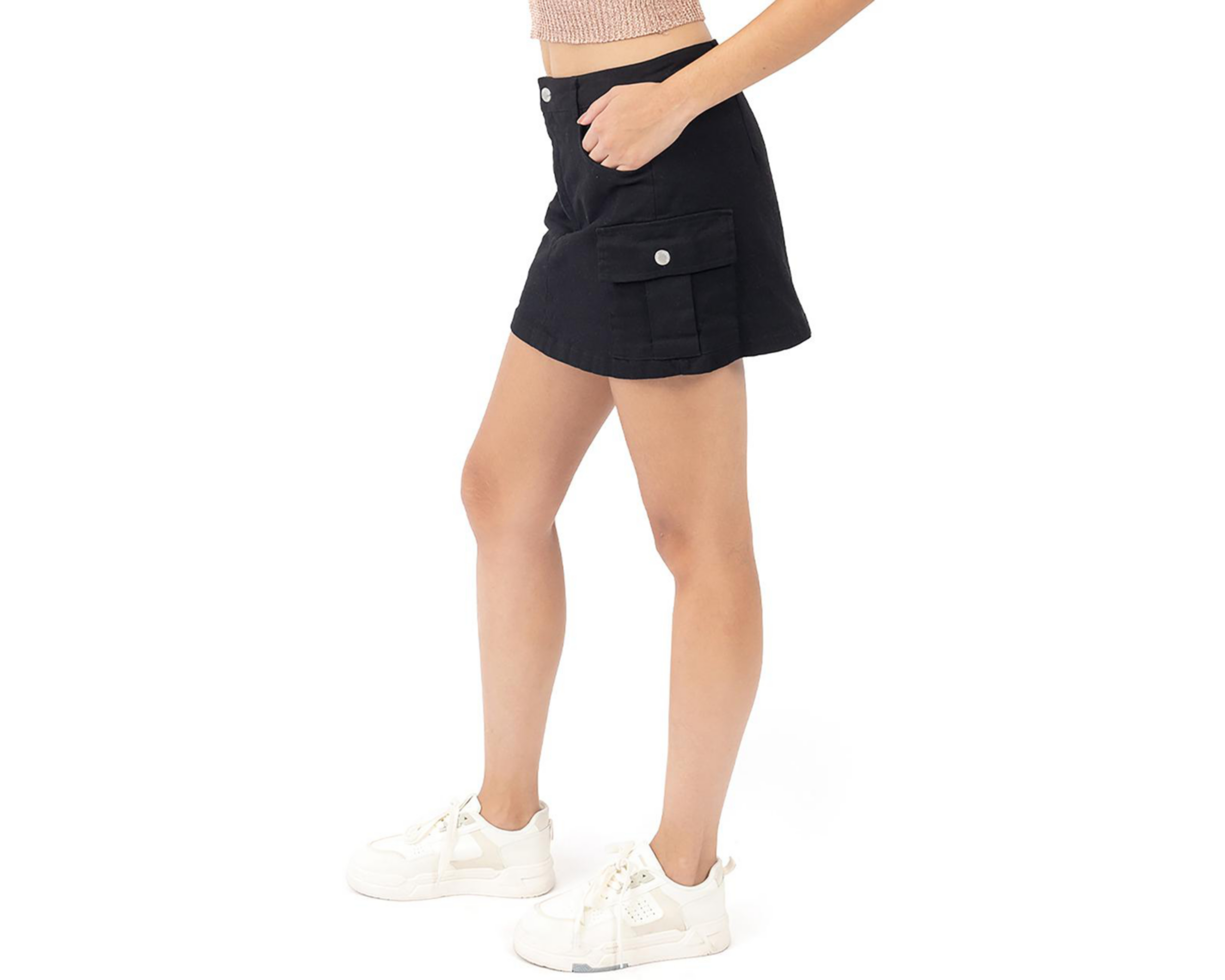 Foto 3 pulgar | Falda Corta Forever 21 con Bolsillos Cargo para Mujer