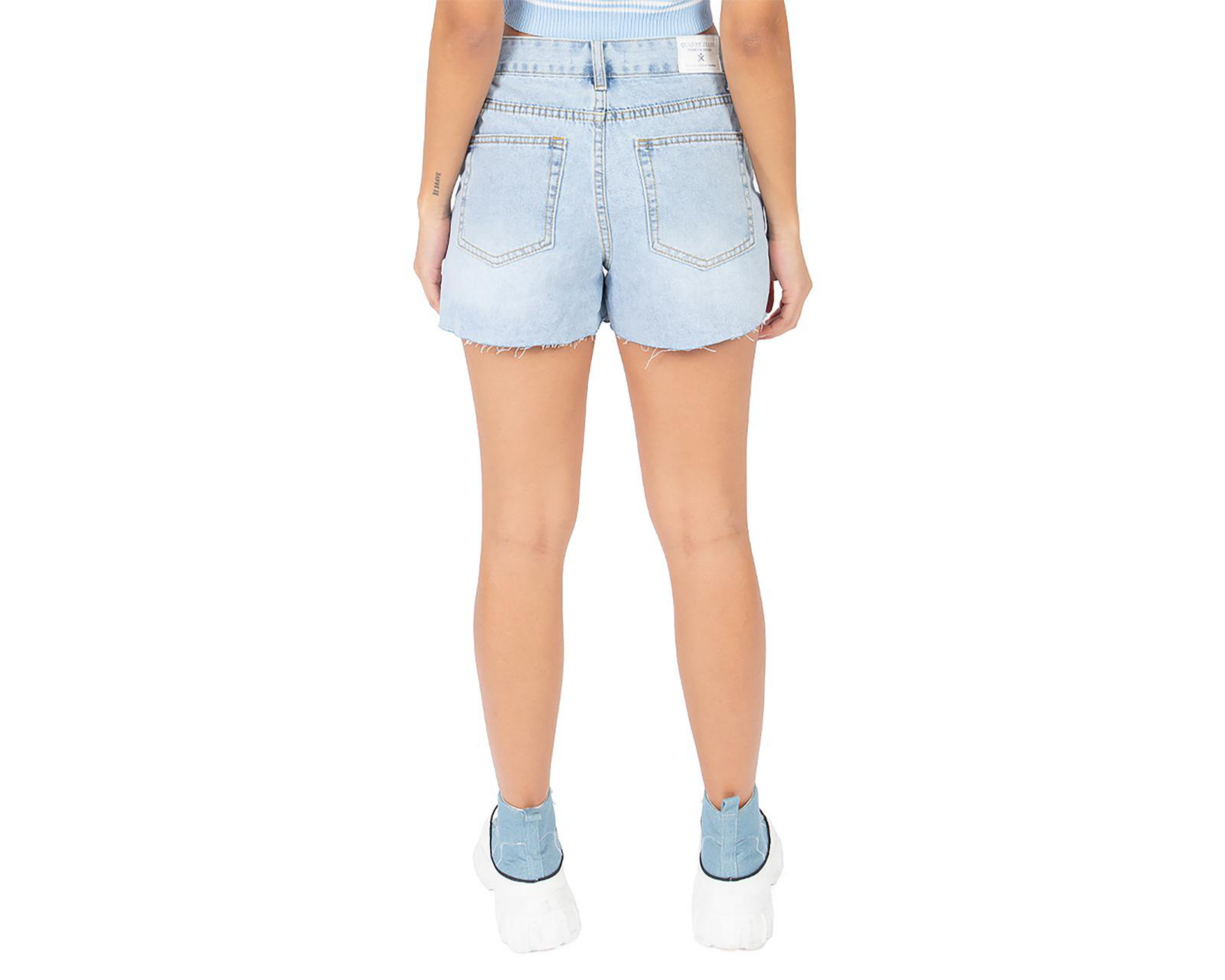 Foto 4 pulgar | Short Forever 21 Azul para Mujer