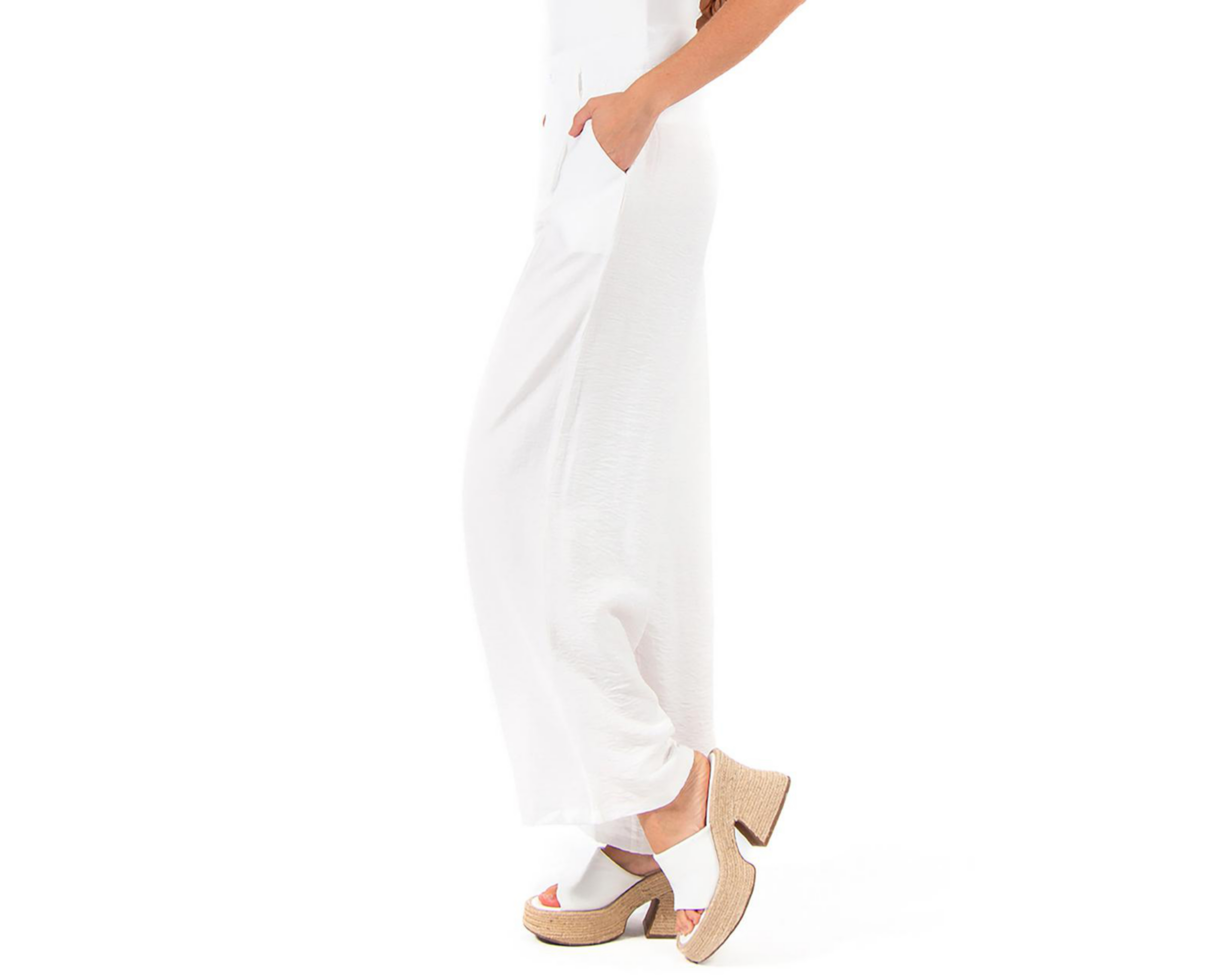 Foto 2 | Pantalón Ancho Forever 21 Blanco para Mujer