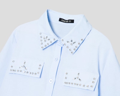 Foto 3 | Blusa Azul Forever 21 para Mujer