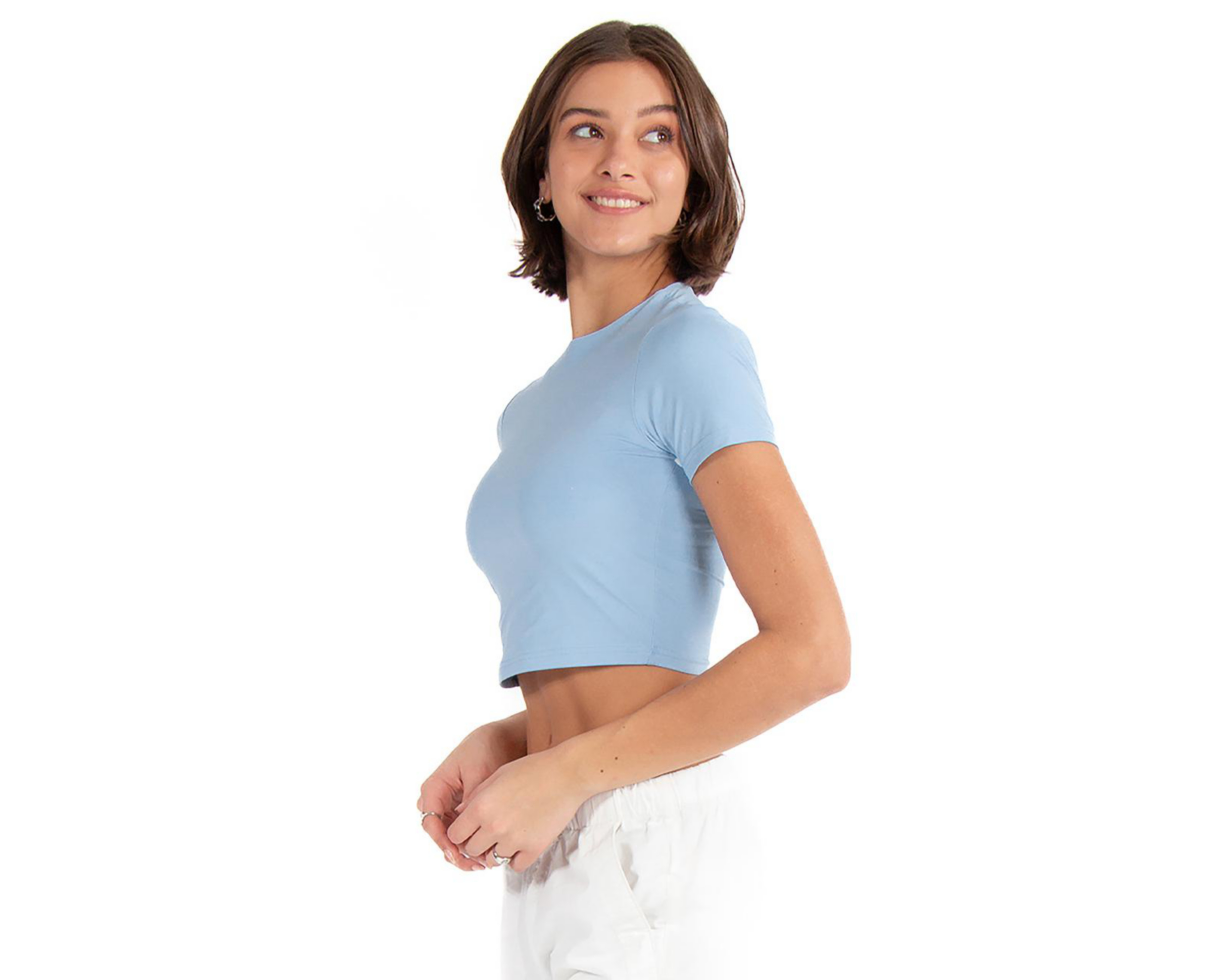 Foto 3 pulgar | Crop Top Forever 21 Azul para Mujer