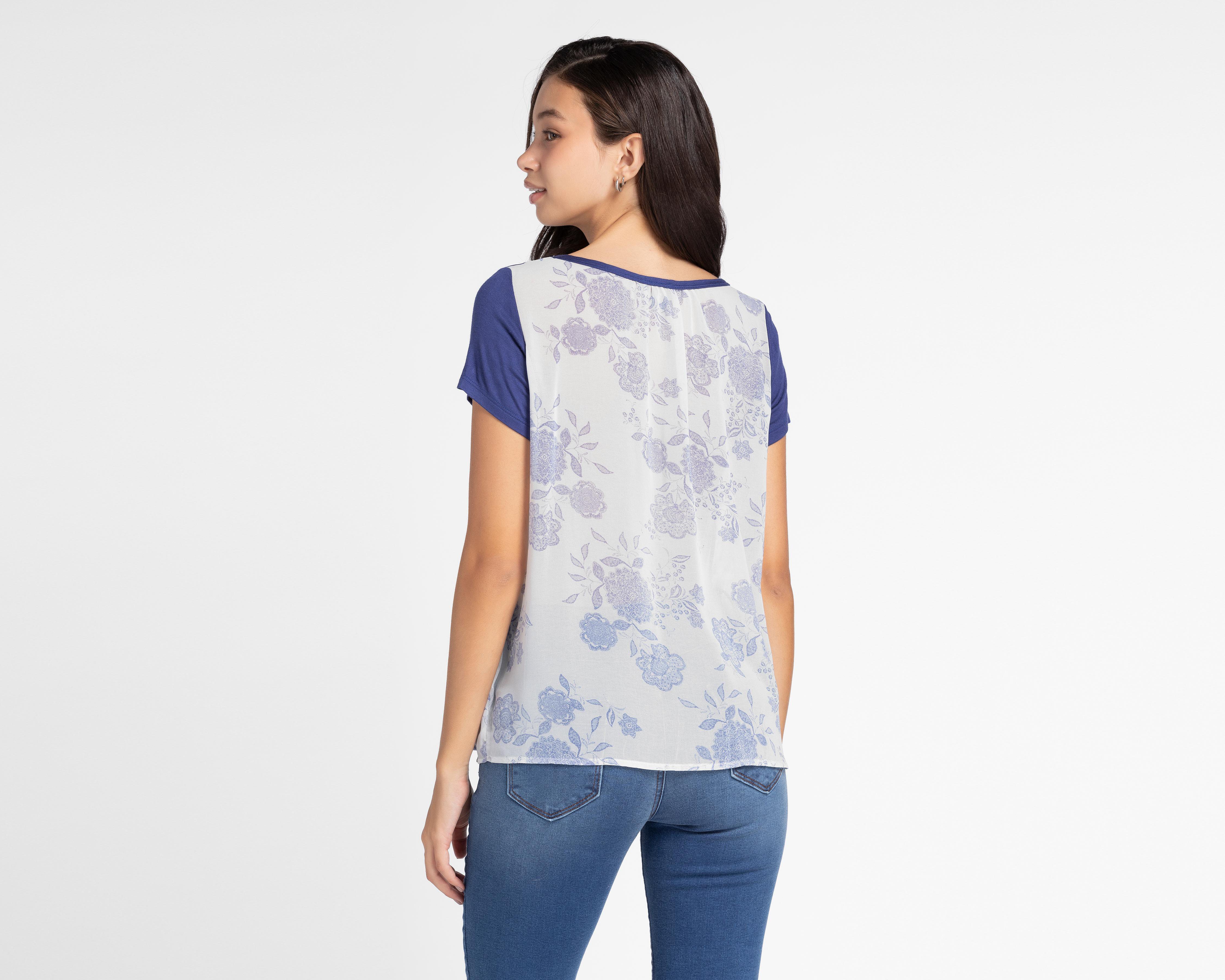 Foto 3 | Blusa Paper Crane Manga Corta Cuello Redondo