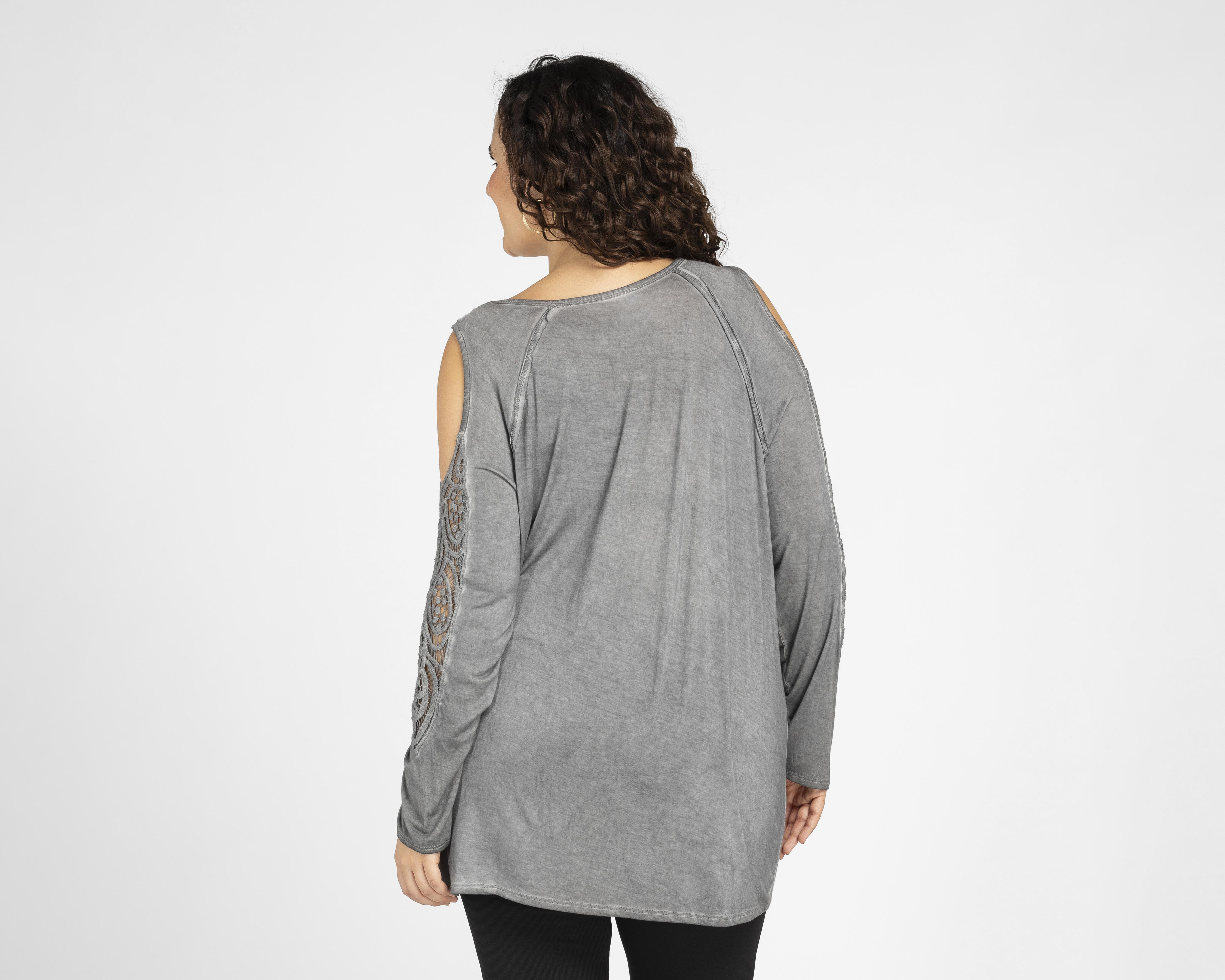 Foto 4 pulgar | Blusa Lady Sun Manga 3/4 con Encaje