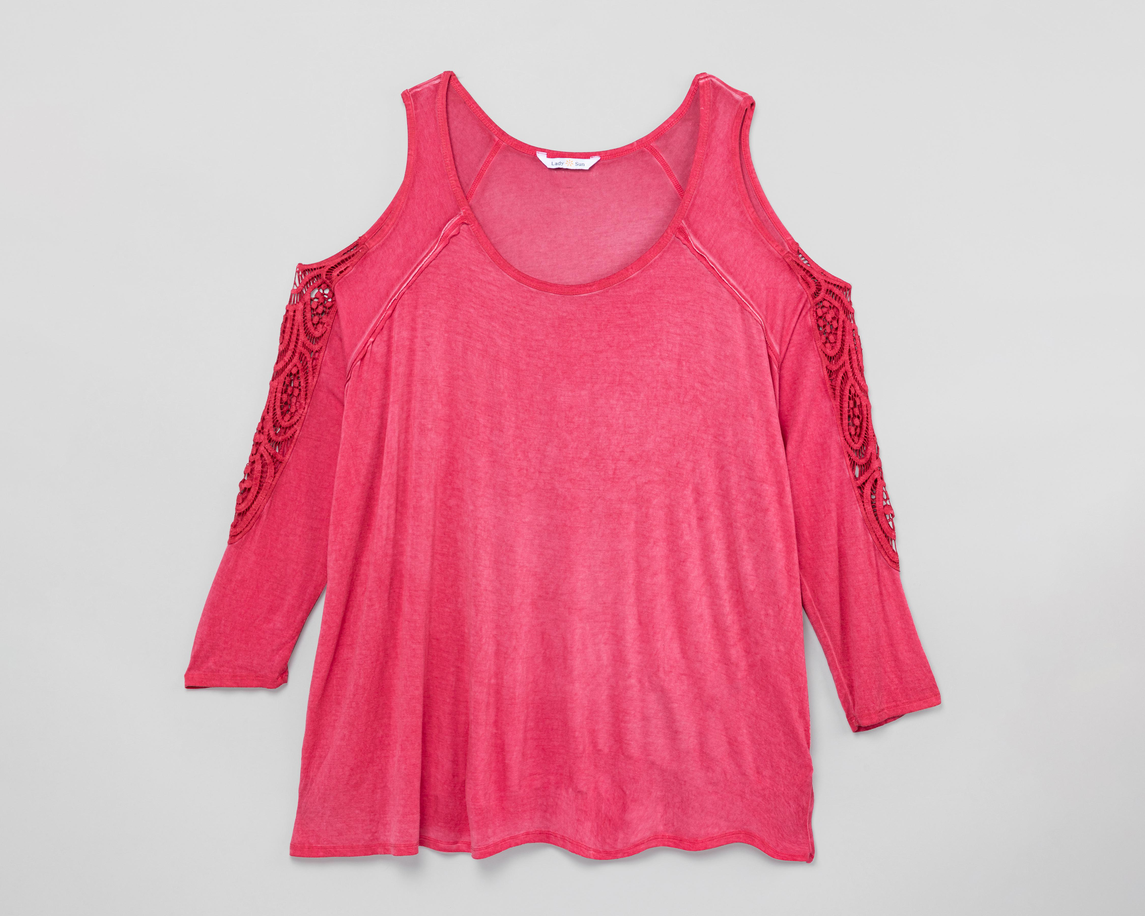 Foto 6 pulgar | Blusa Lady Sun con Encaje en Mangas