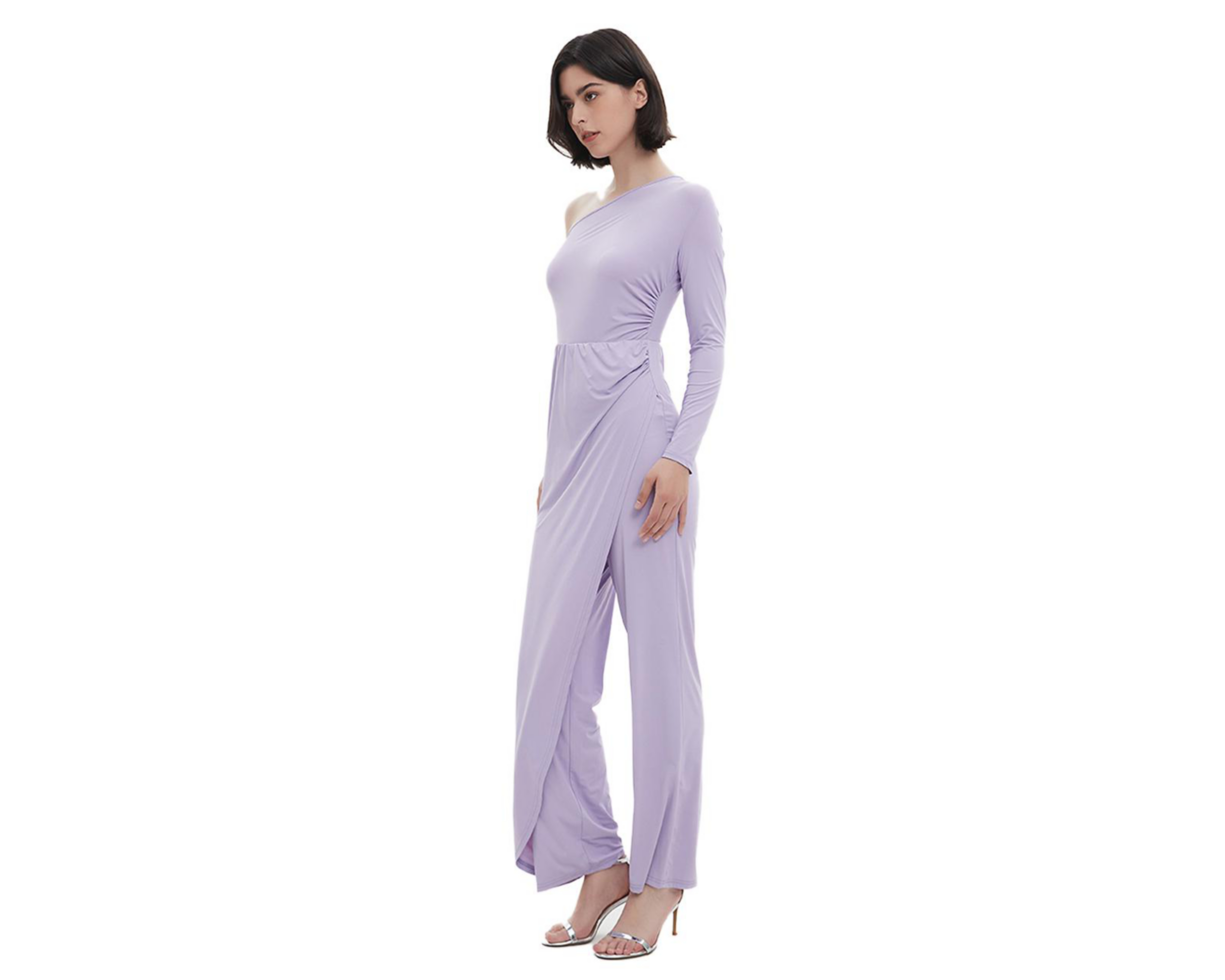 Foto 5 pulgar | Jumper Formal Meirius Lila con Hombro Descubierto