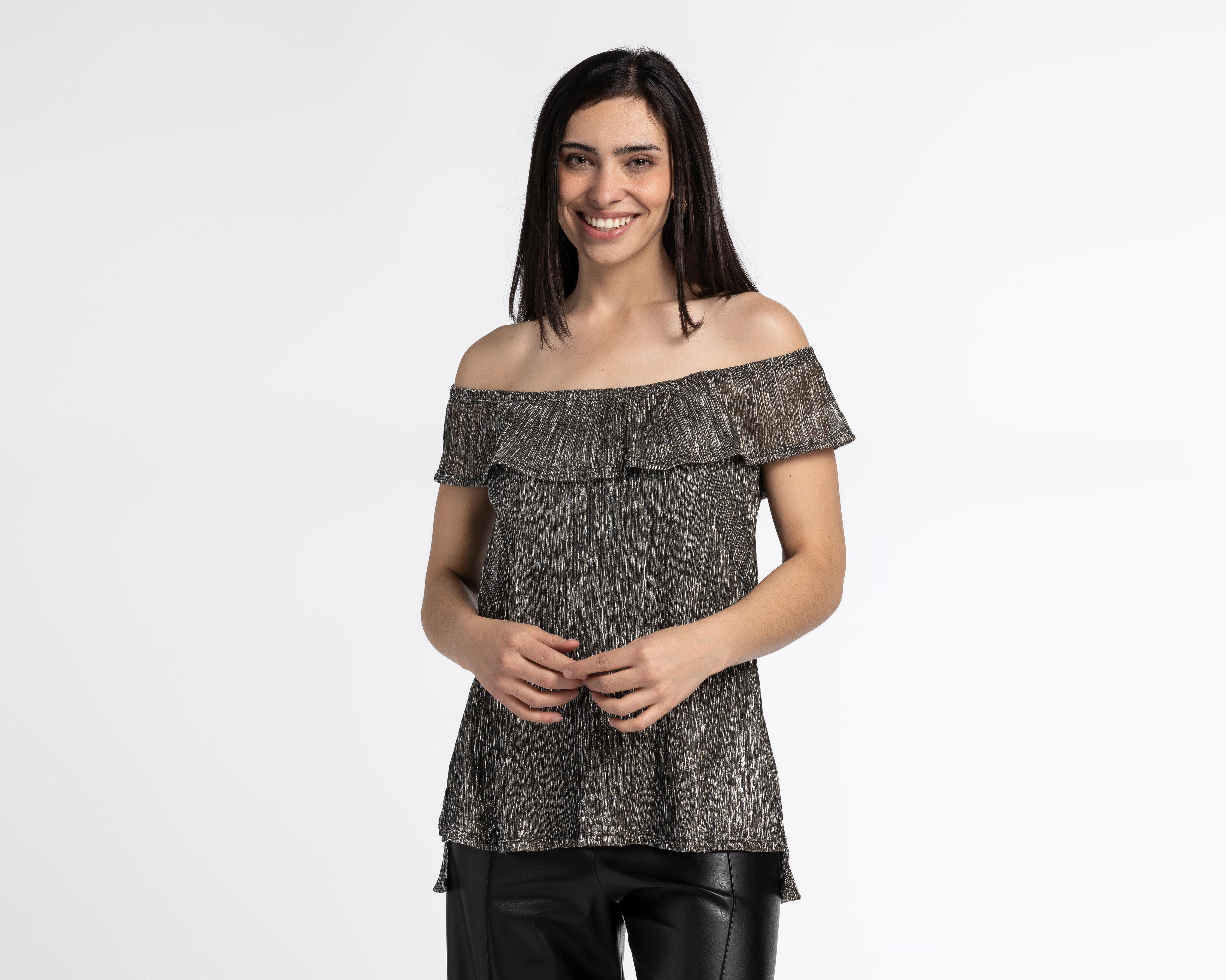 Blusa Paper Crane con Hombros Descubiertos y Holán