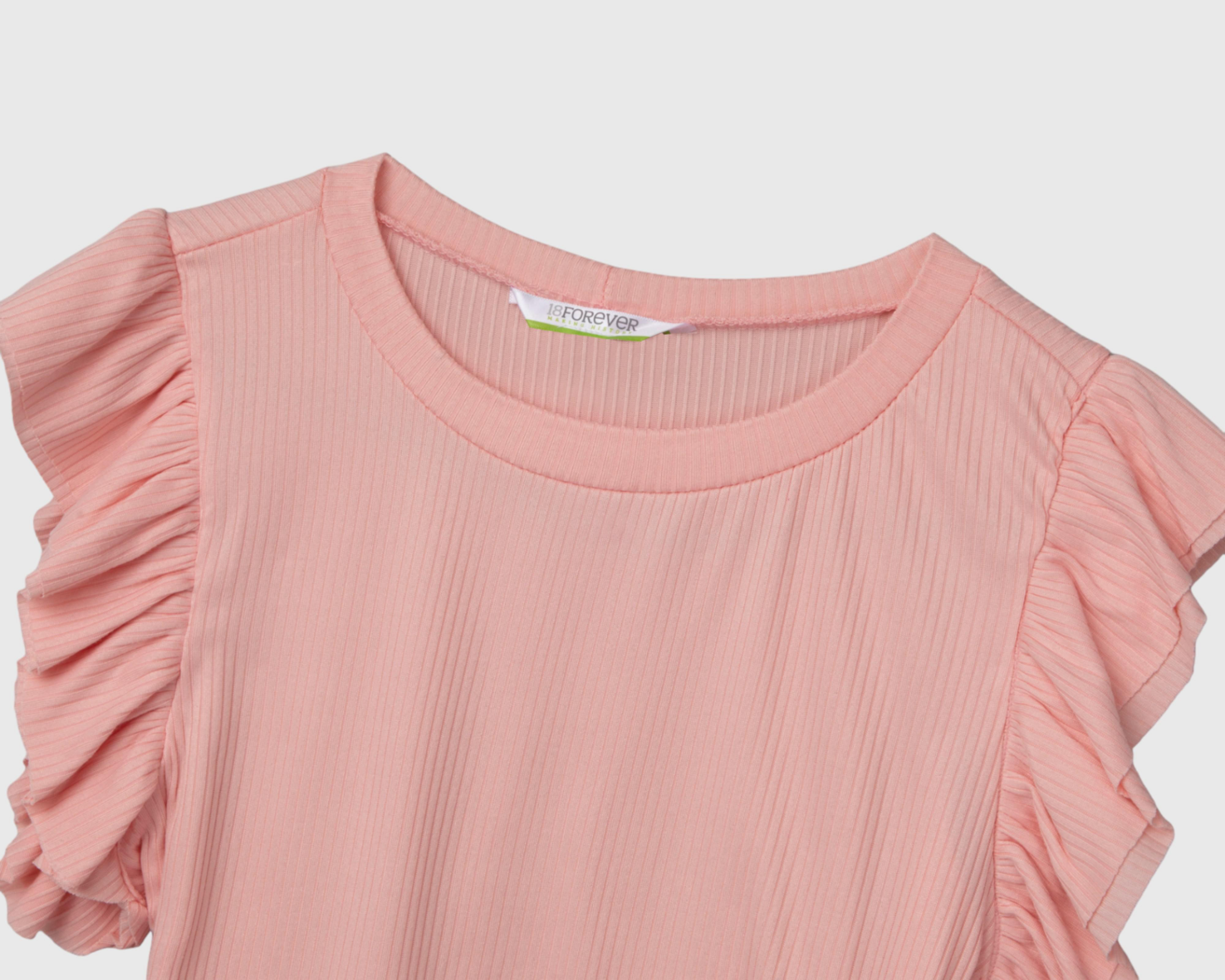 Foto 4 pulgar | Blusa 18 Forever Manga Corta con Holán