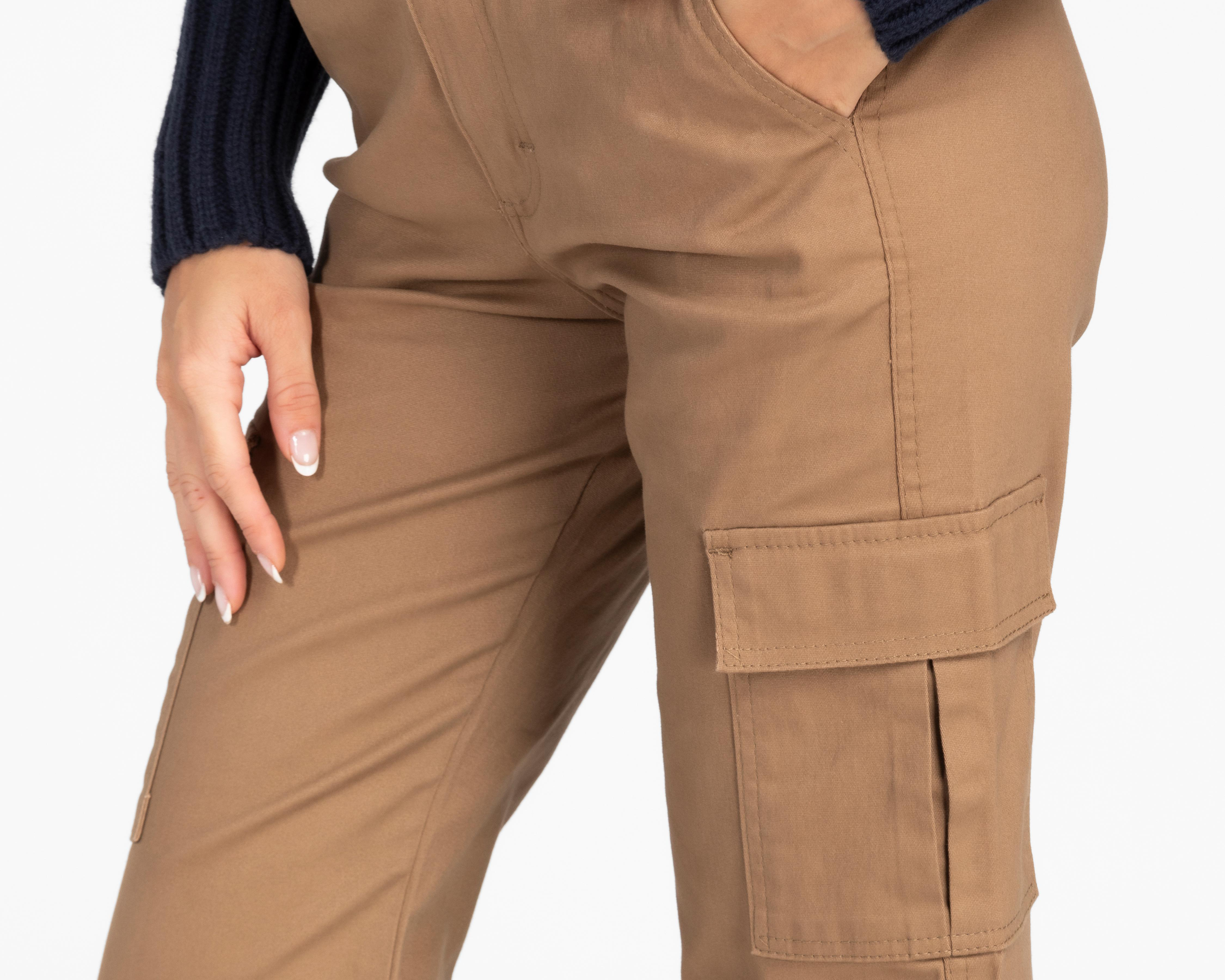 Foto 5 pulgar | Pantalón Cargo Refill Caqui para Mujer