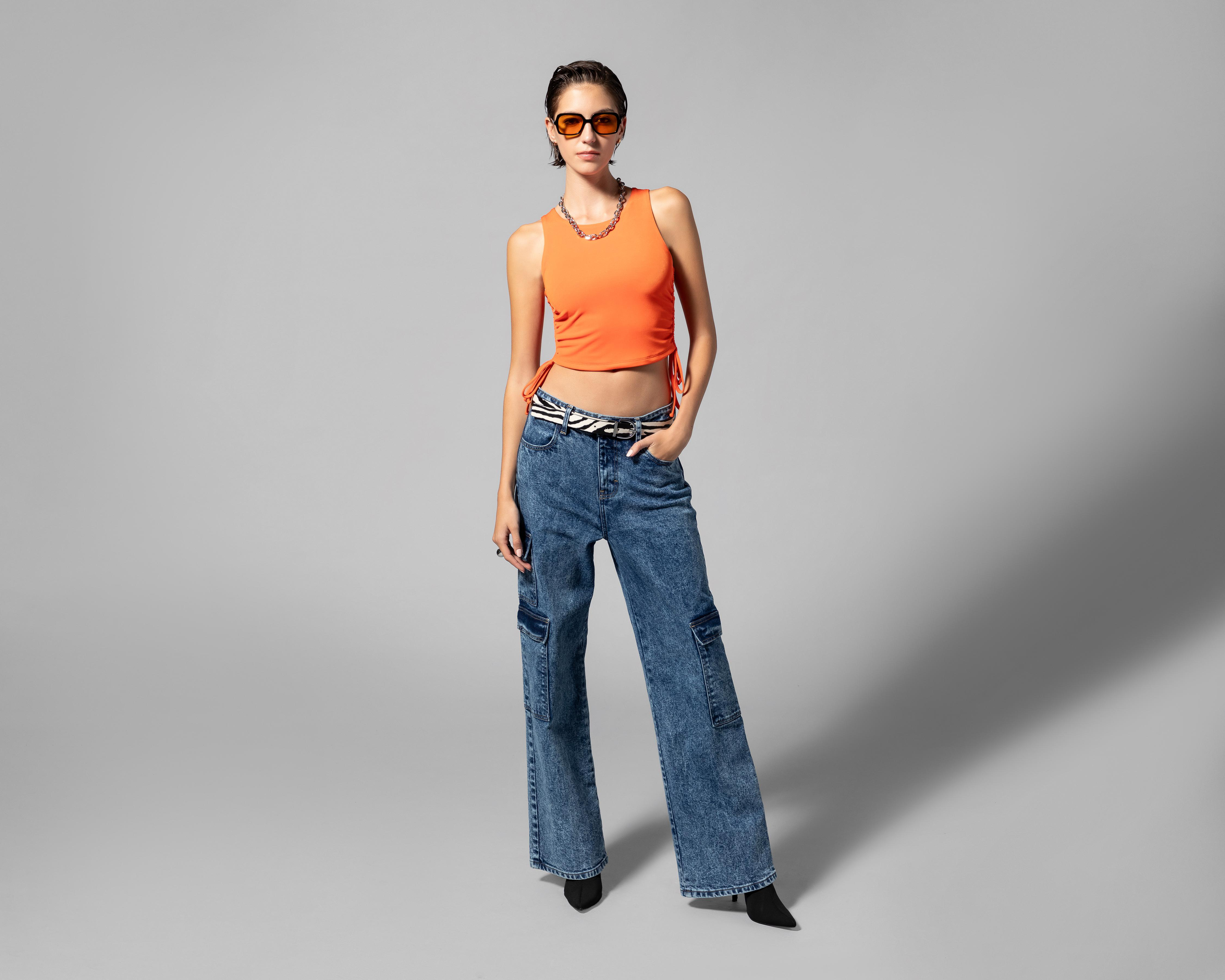 Foto 2 | Blusa Thinner con Jaretas Cuello Redondo