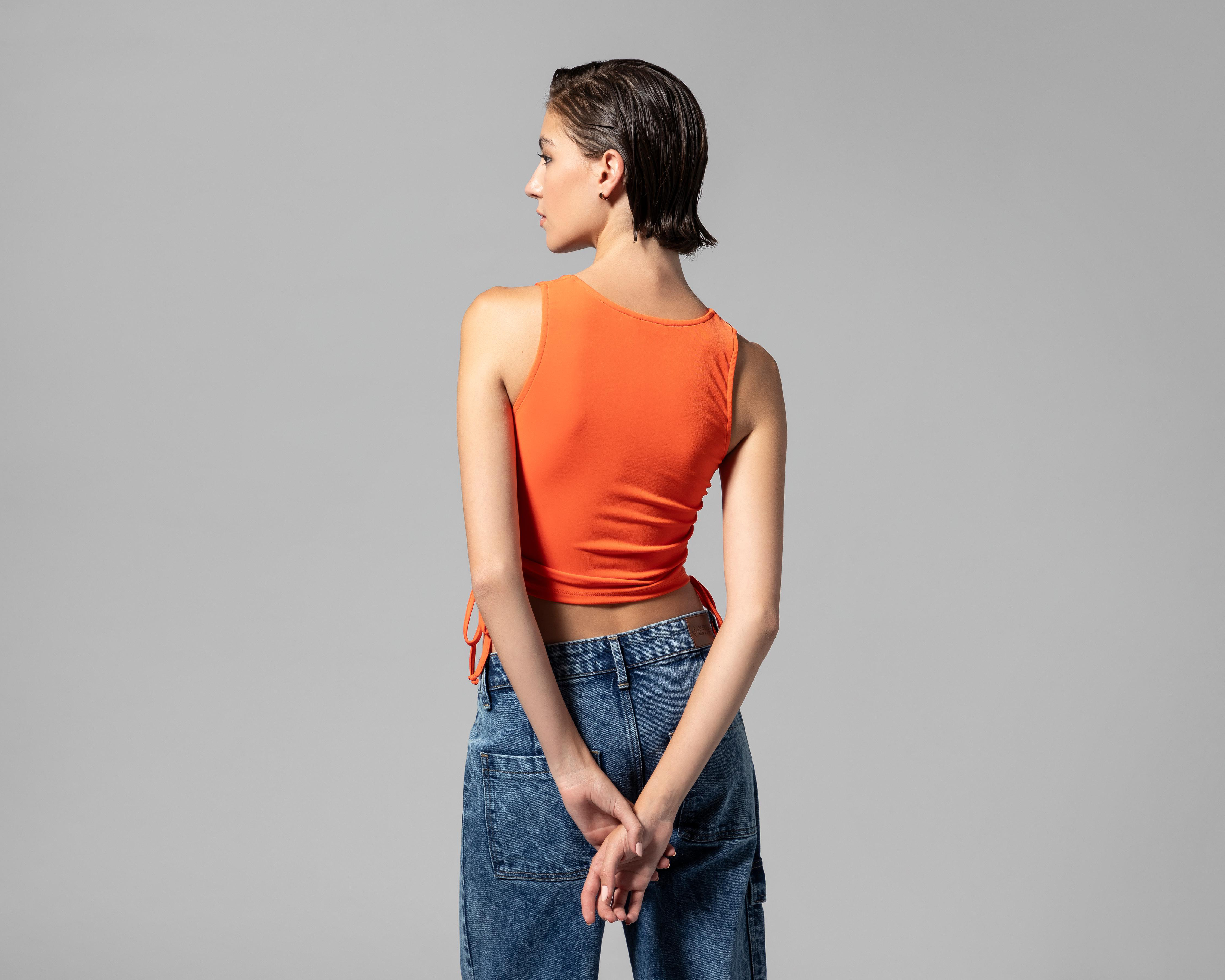 Foto 4 pulgar | Blusa Thinner con Jaretas Cuello Redondo