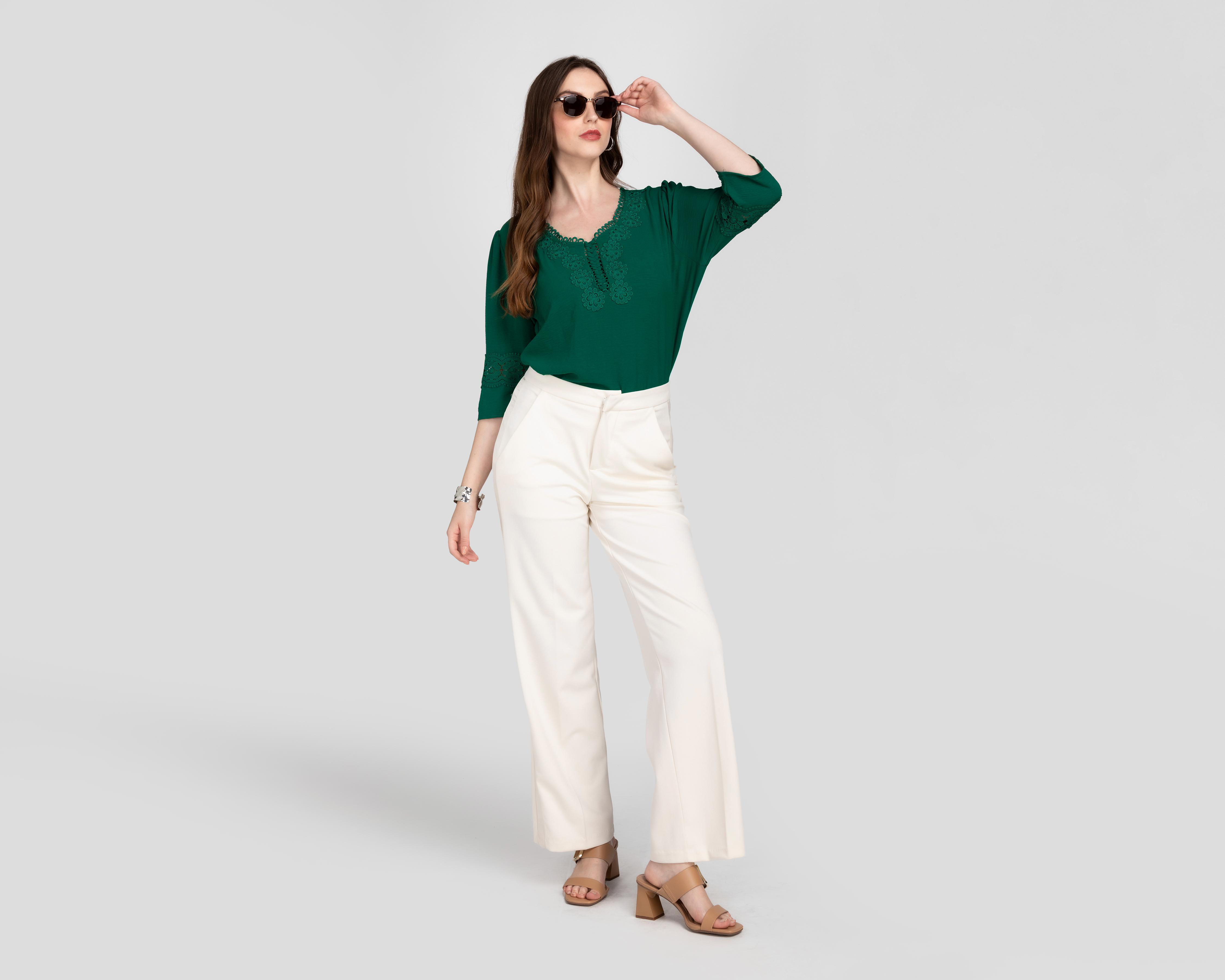 Foto 2 | Blusa Lady Sun Verde para Mujer