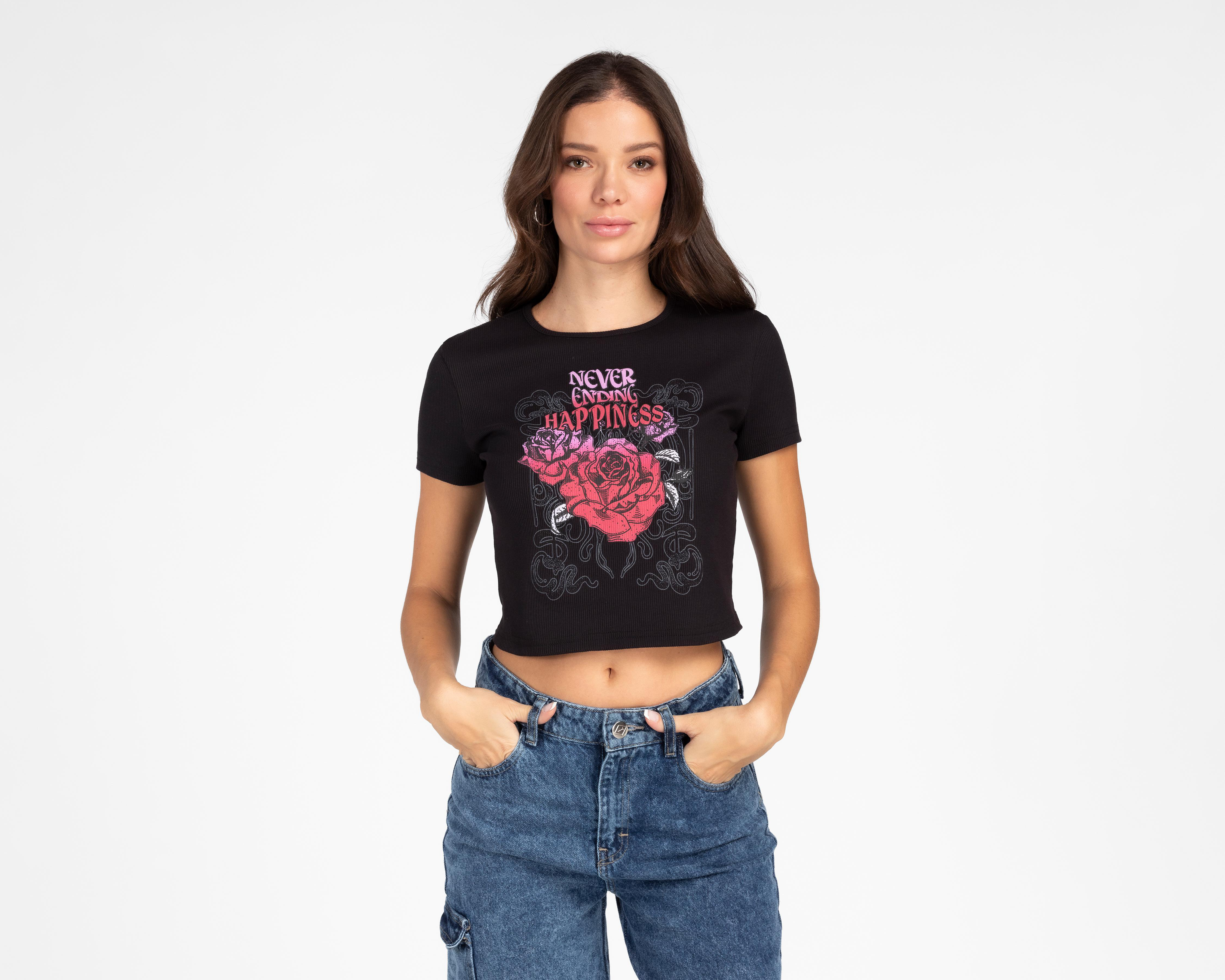Foto 2 pulgar | Playera Refill Manga Corta para Mujer