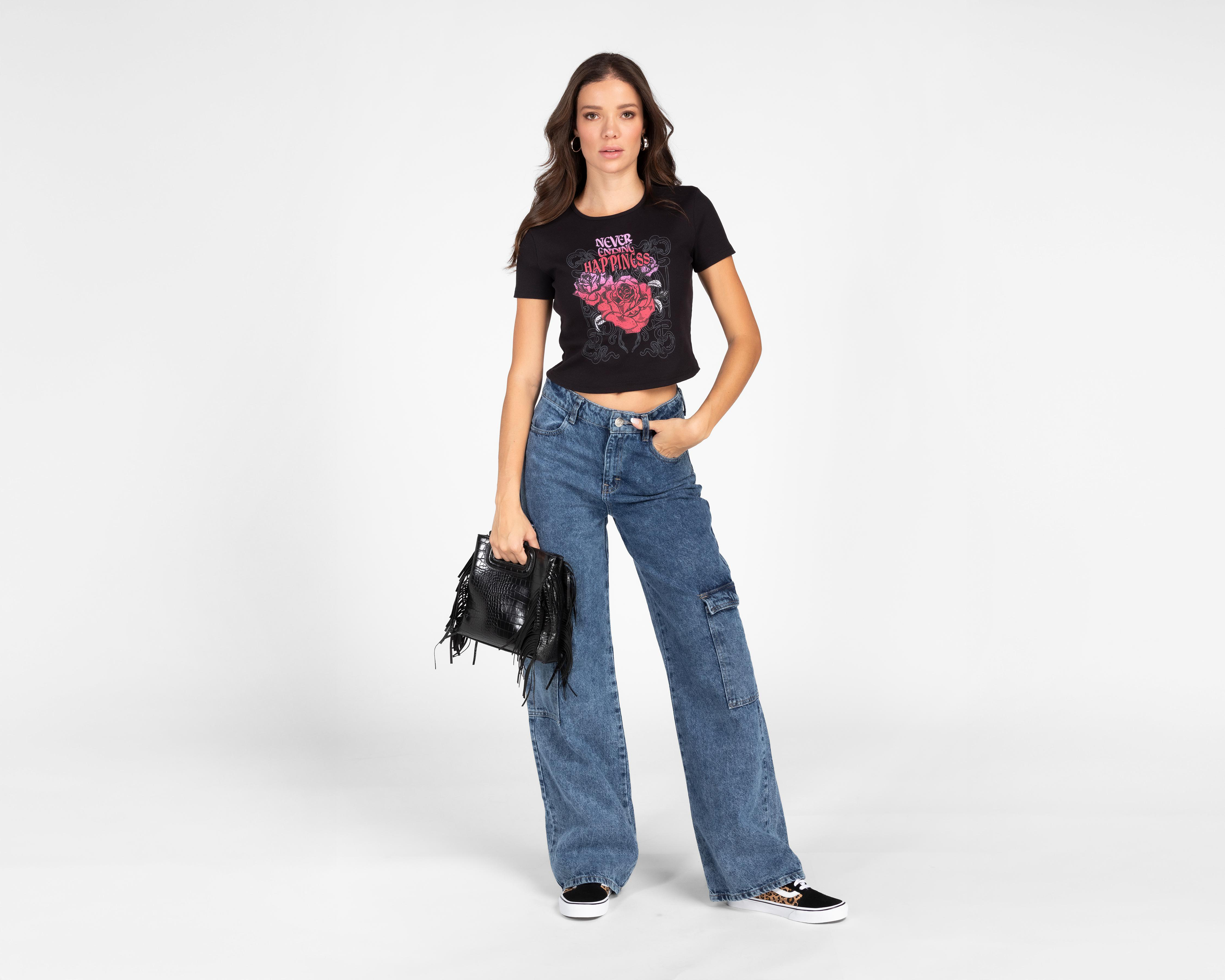 Foto 2 | Playera Refill Manga Corta para Mujer