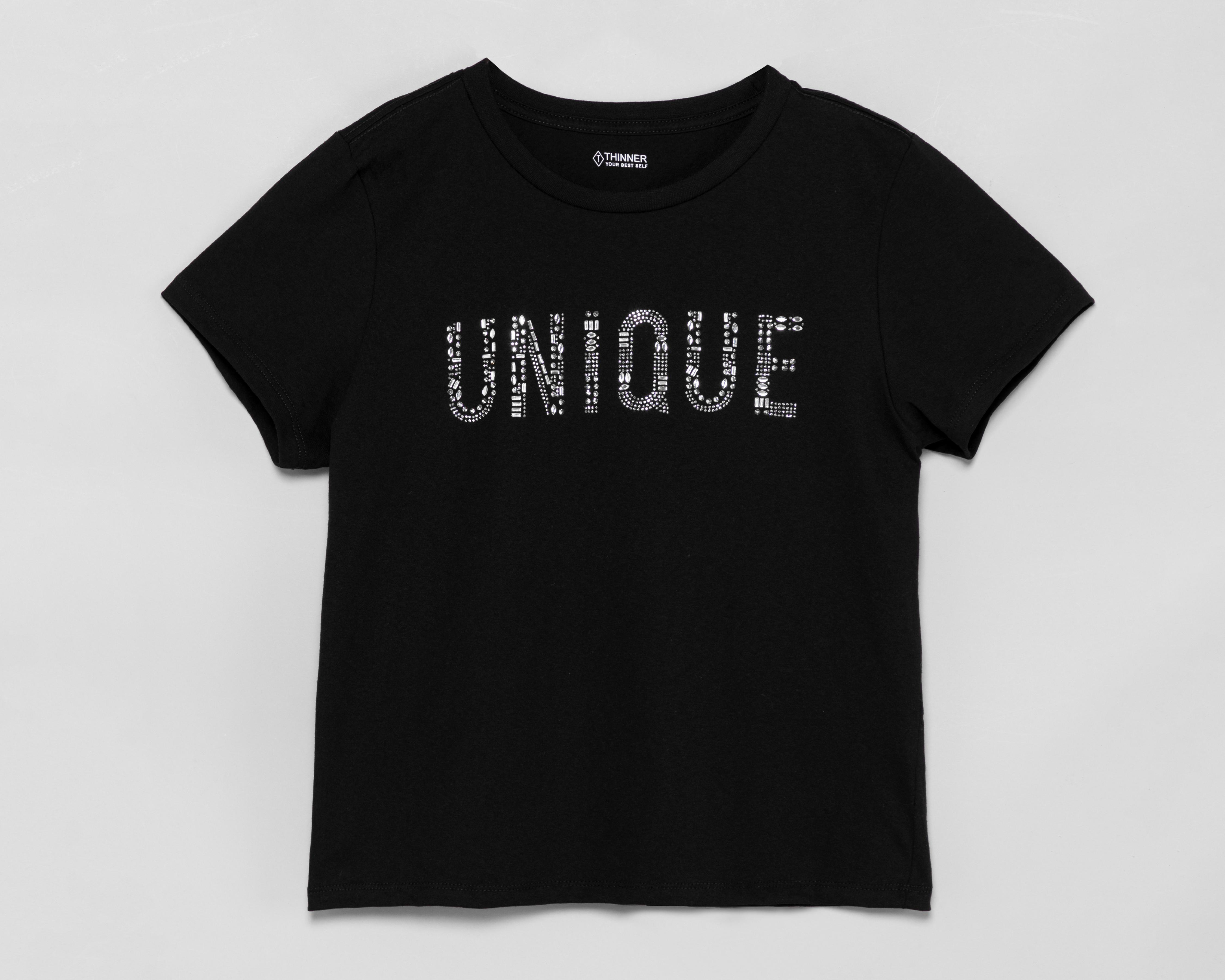 Foto 2 pulgar | Playera Thinner con Pedrería para Mujer