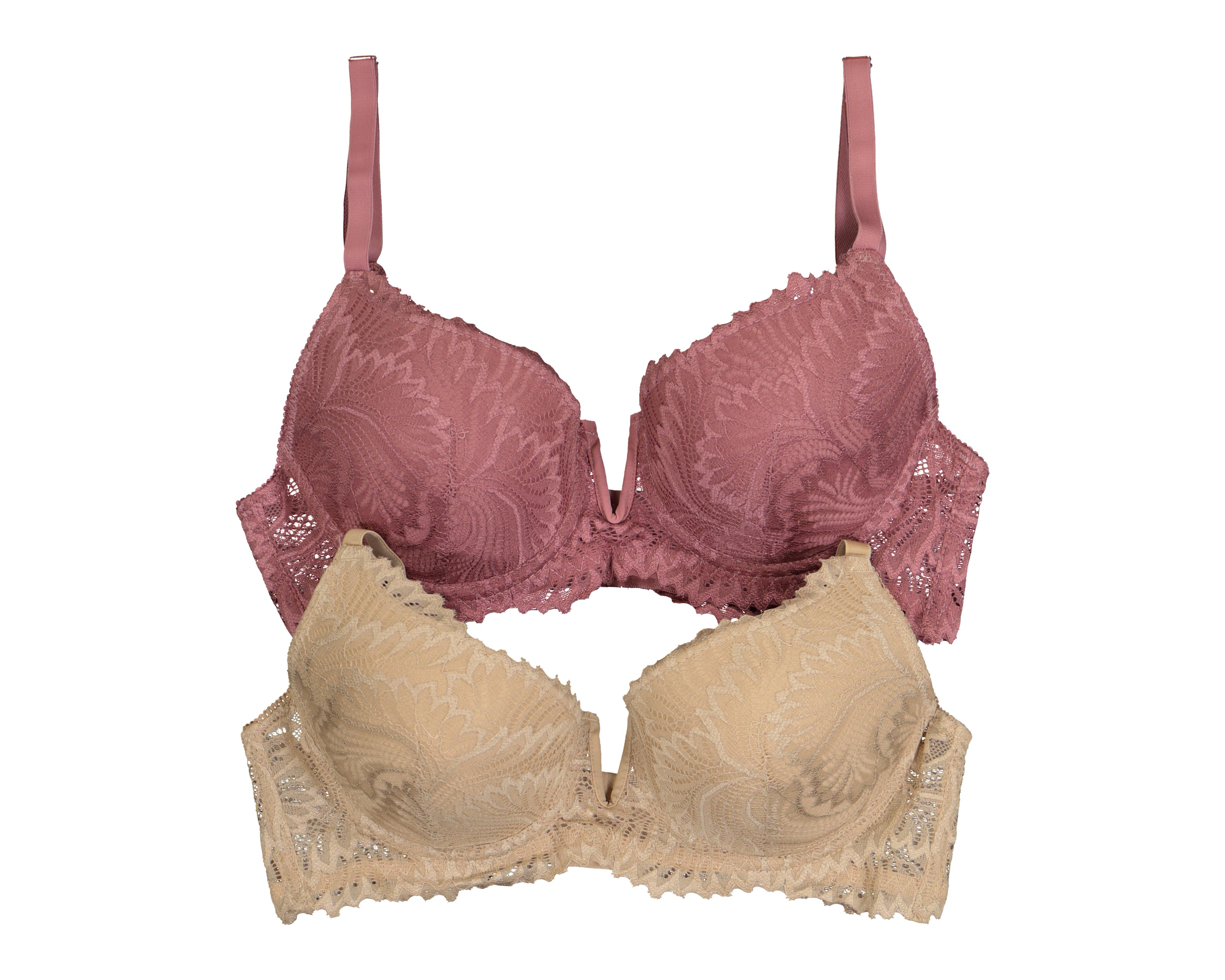 Foto 1 | Brasier con Encaje Carnival Copa Completa para Mujer 2 Pack