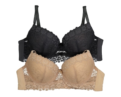 Foto 1 | Brasier con Encaje Carnival Copa Completa para Mujer 2 Pack