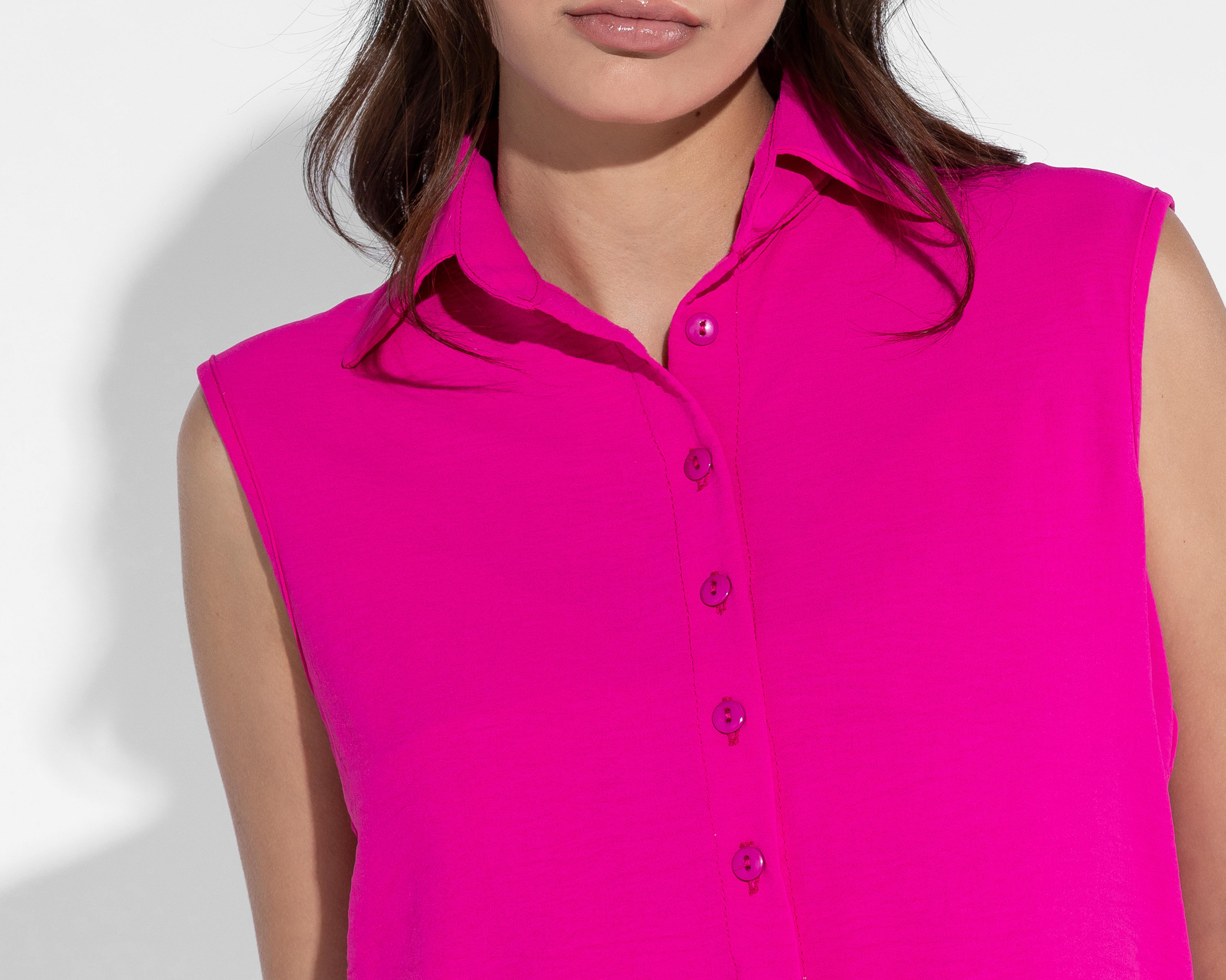 Foto 5 pulgar | Blusa Thinner sin Mangas con Botones