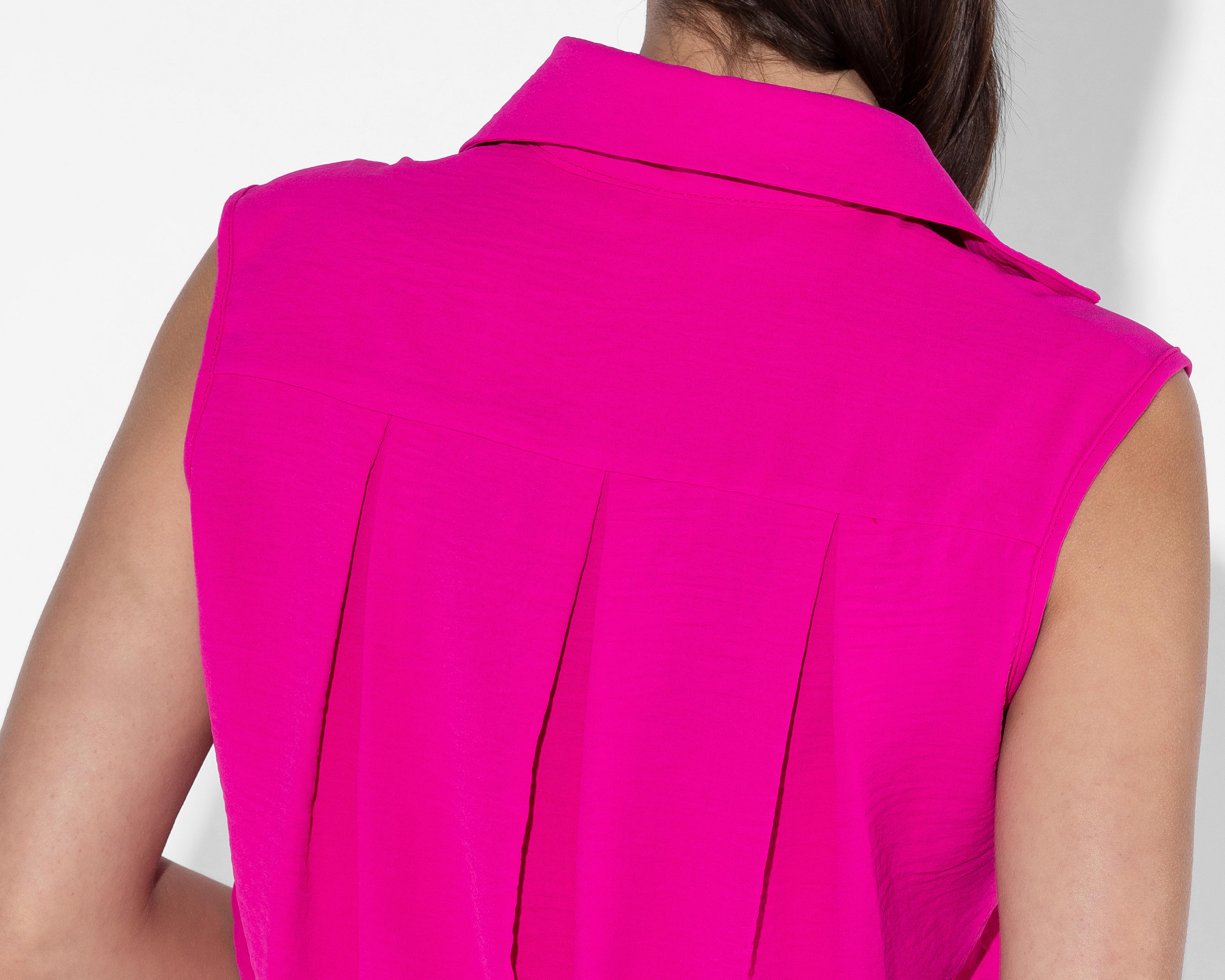 Foto 6 pulgar | Blusa Thinner sin Mangas con Botones