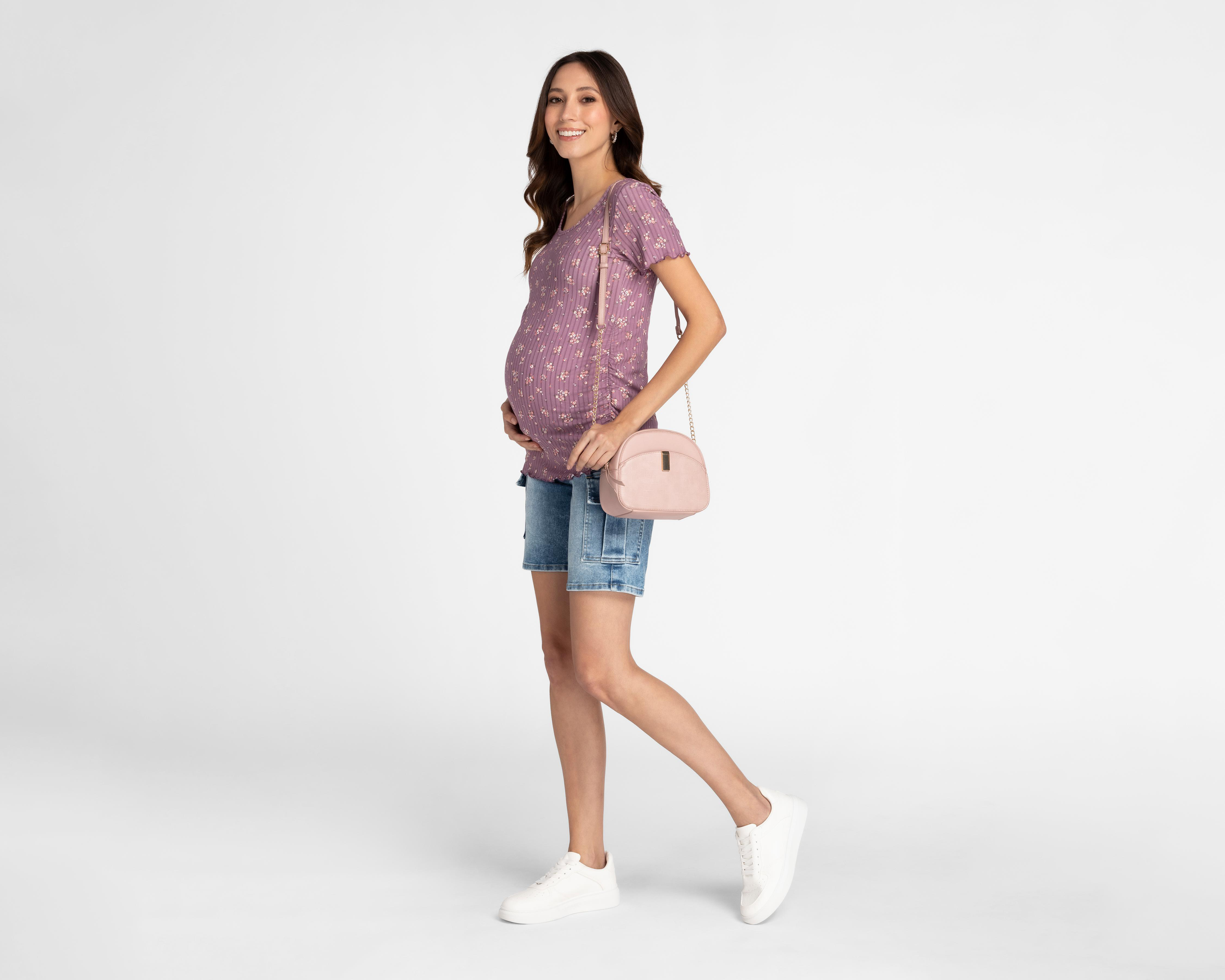 Foto 4 pulgar | Playera de Maternidad Mamá Bella Manga Corta 2 Piezas