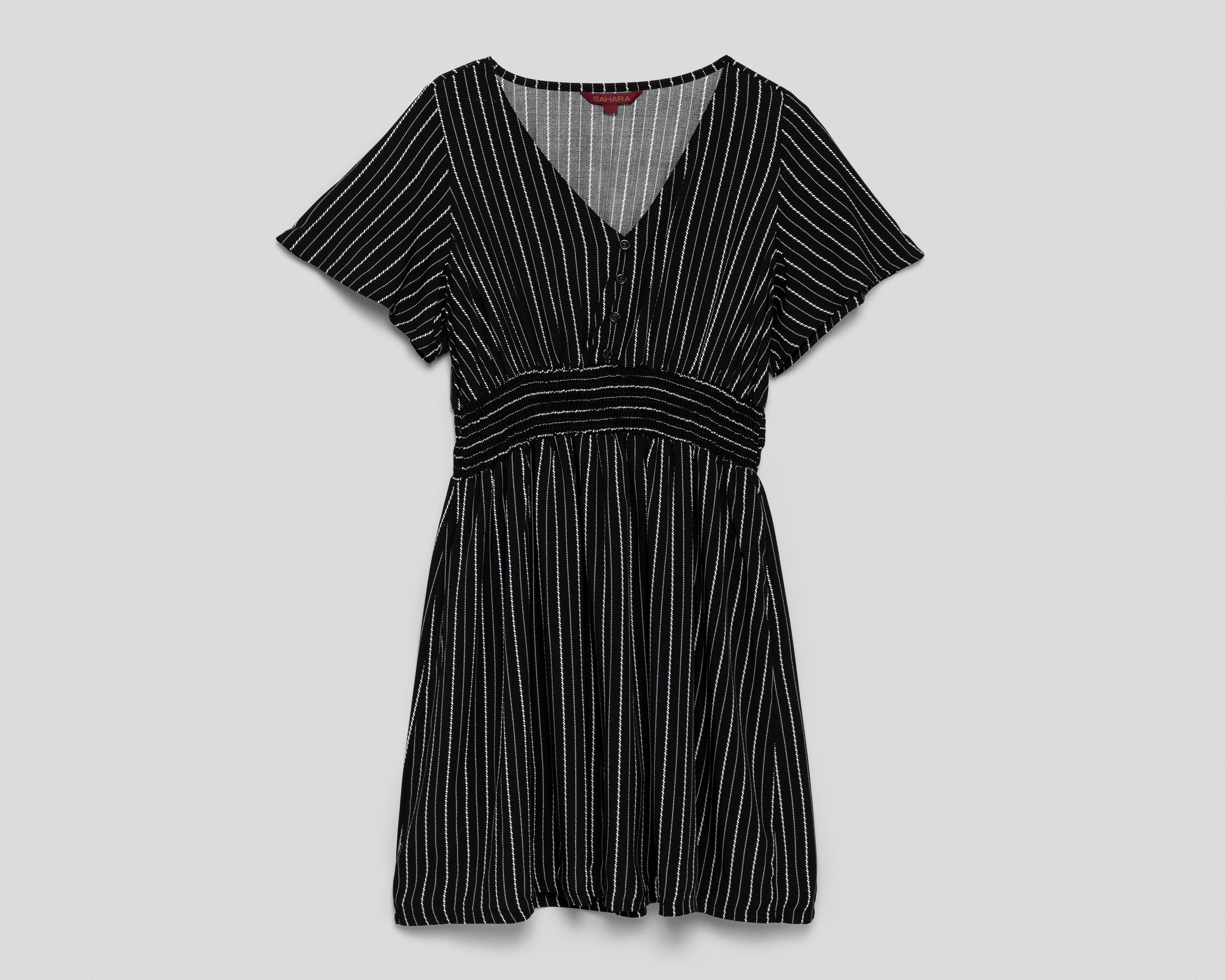 Vestido Casual Sahara Negro a Rayas $299