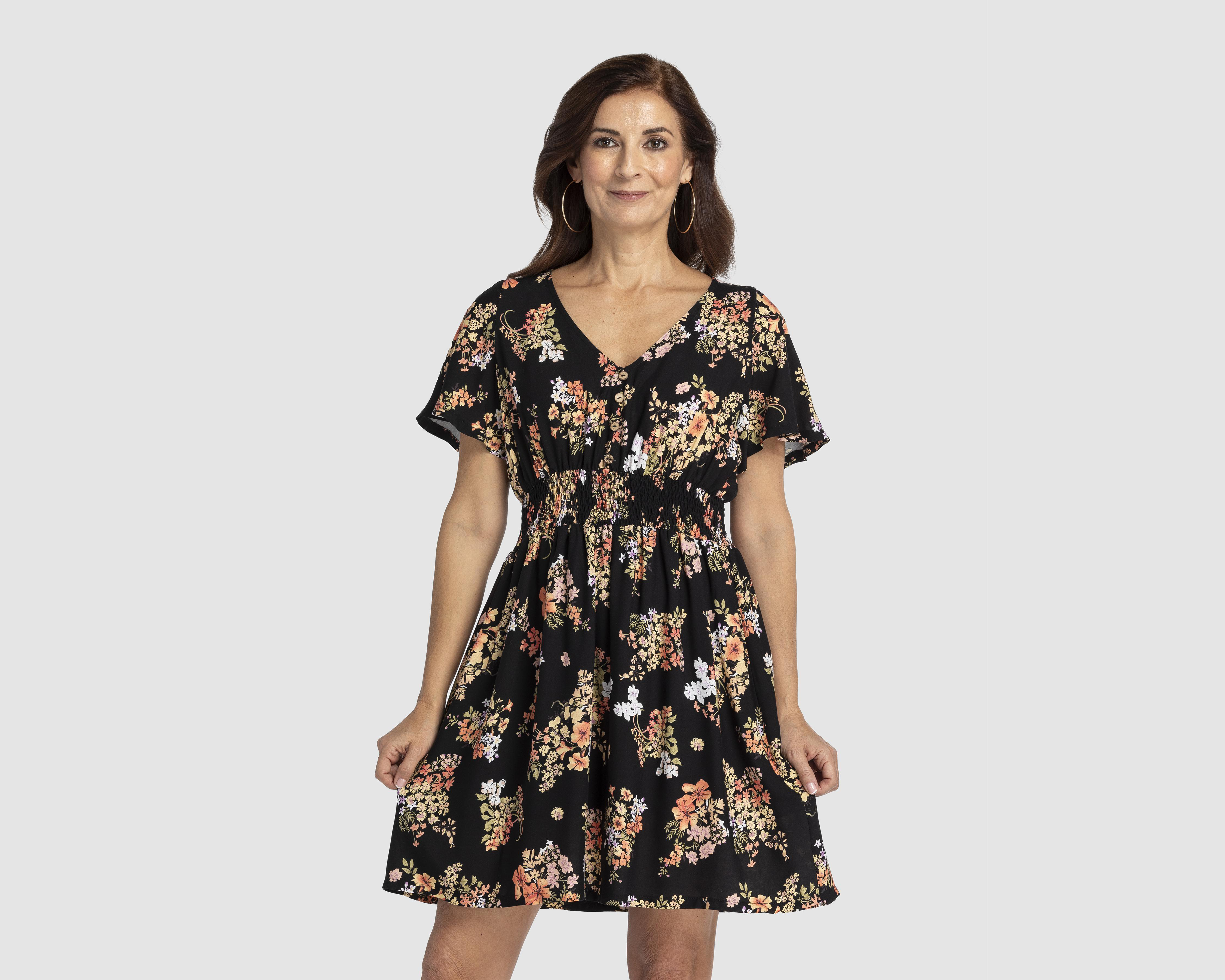 Foto 5 pulgar | Vestido Lady Sun Casual Cuello V Manga Corta Estampado Floral