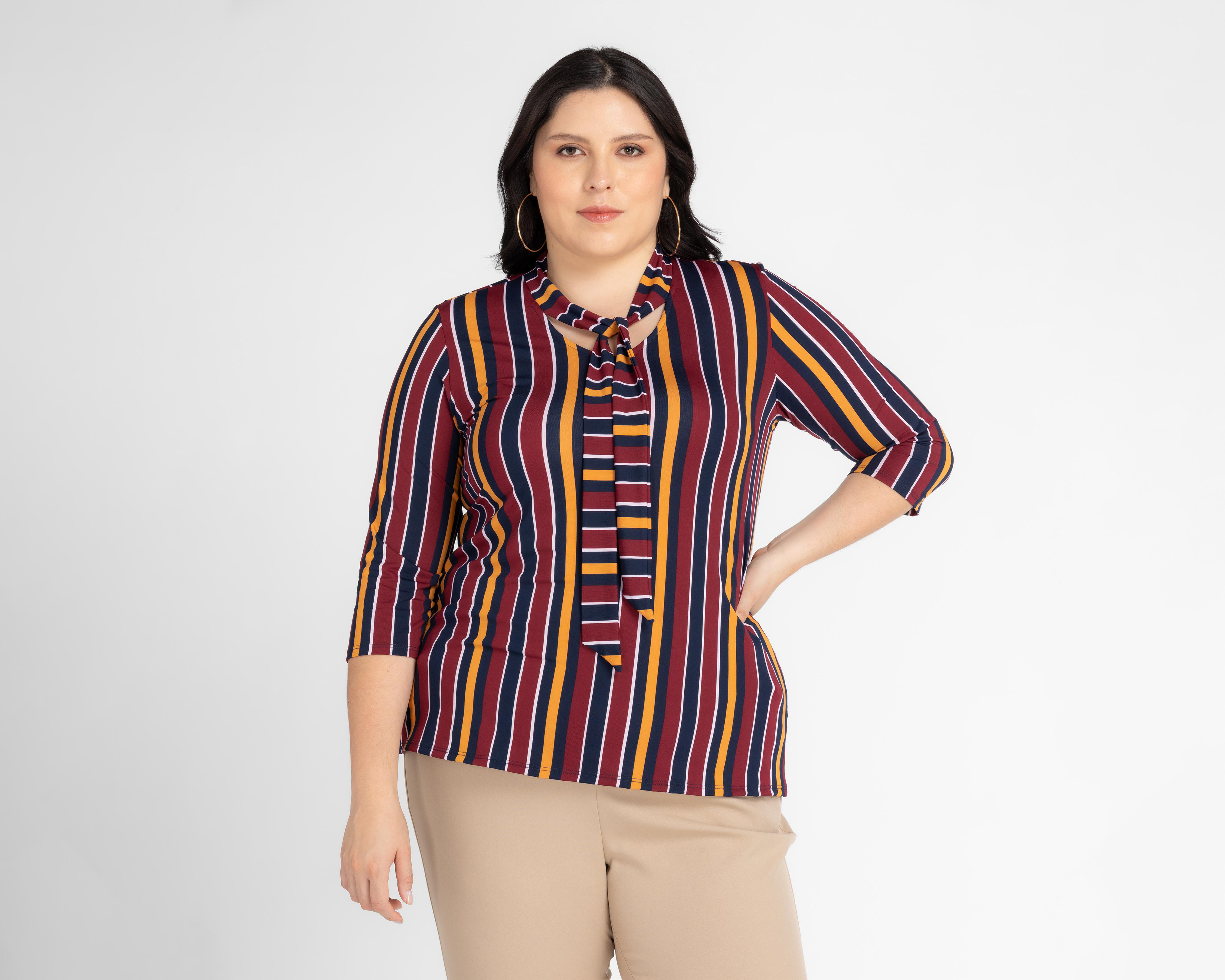Foto 1 | Blusa Lady Sun Manga 3/4 a Rayas