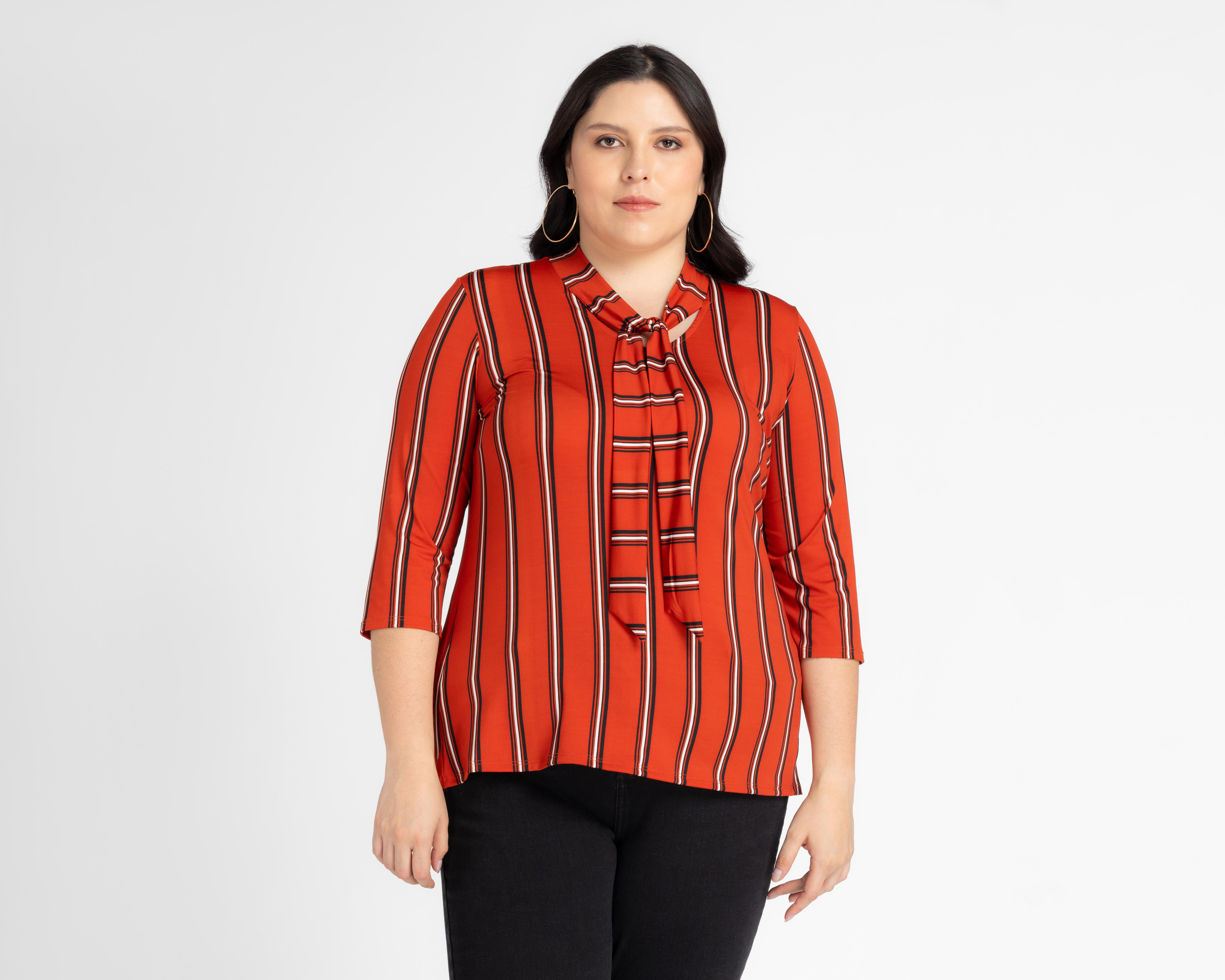 Blusa Lady Sun Manga 3/4 a Rayas