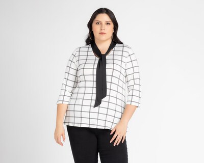 Foto 1 | Blusa Lady Sun Manga 3/4 a Cuadros