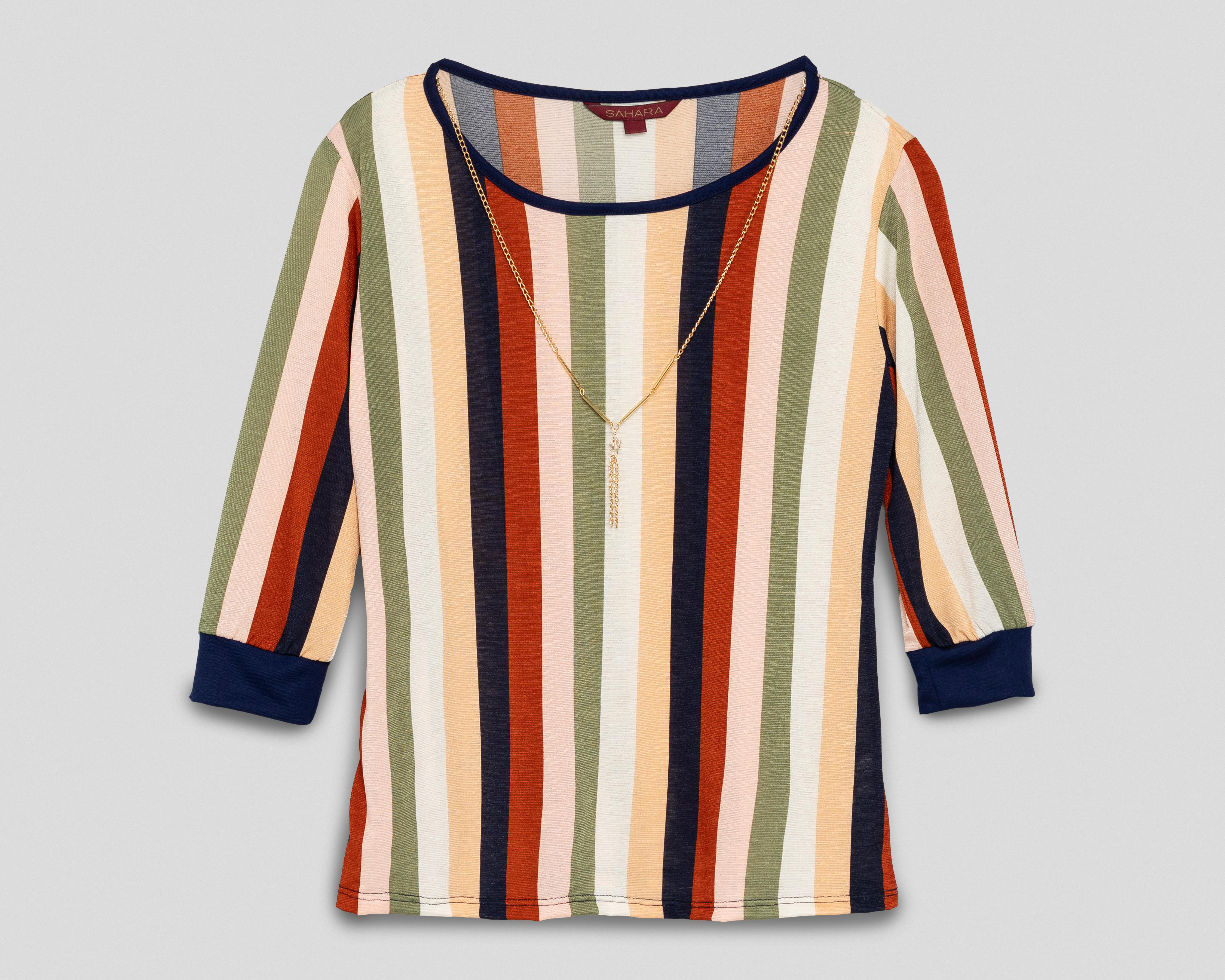 Foto 2 pulgar | Blusa Sahara a Rayas para Mujer