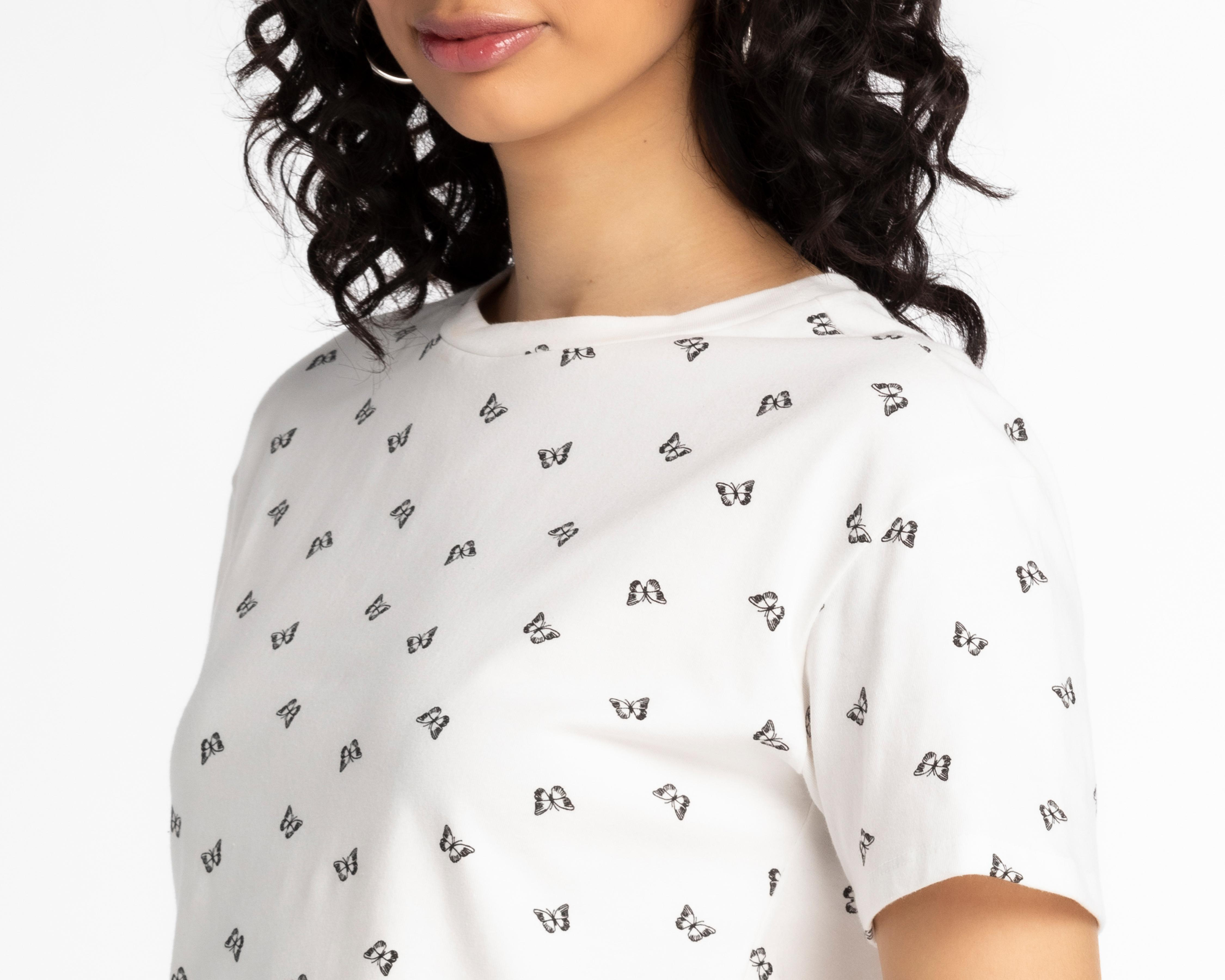 Foto 4 | Playera Refill Blanca Manga Corta