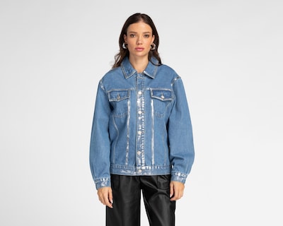 Foto 1 | Chamarra de Mezclilla con Foil Forever 21 para Mujer