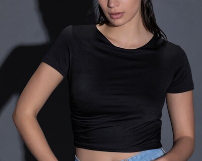 Foto 4 | Playera Thinner Manga Corta con Cuello Redondo