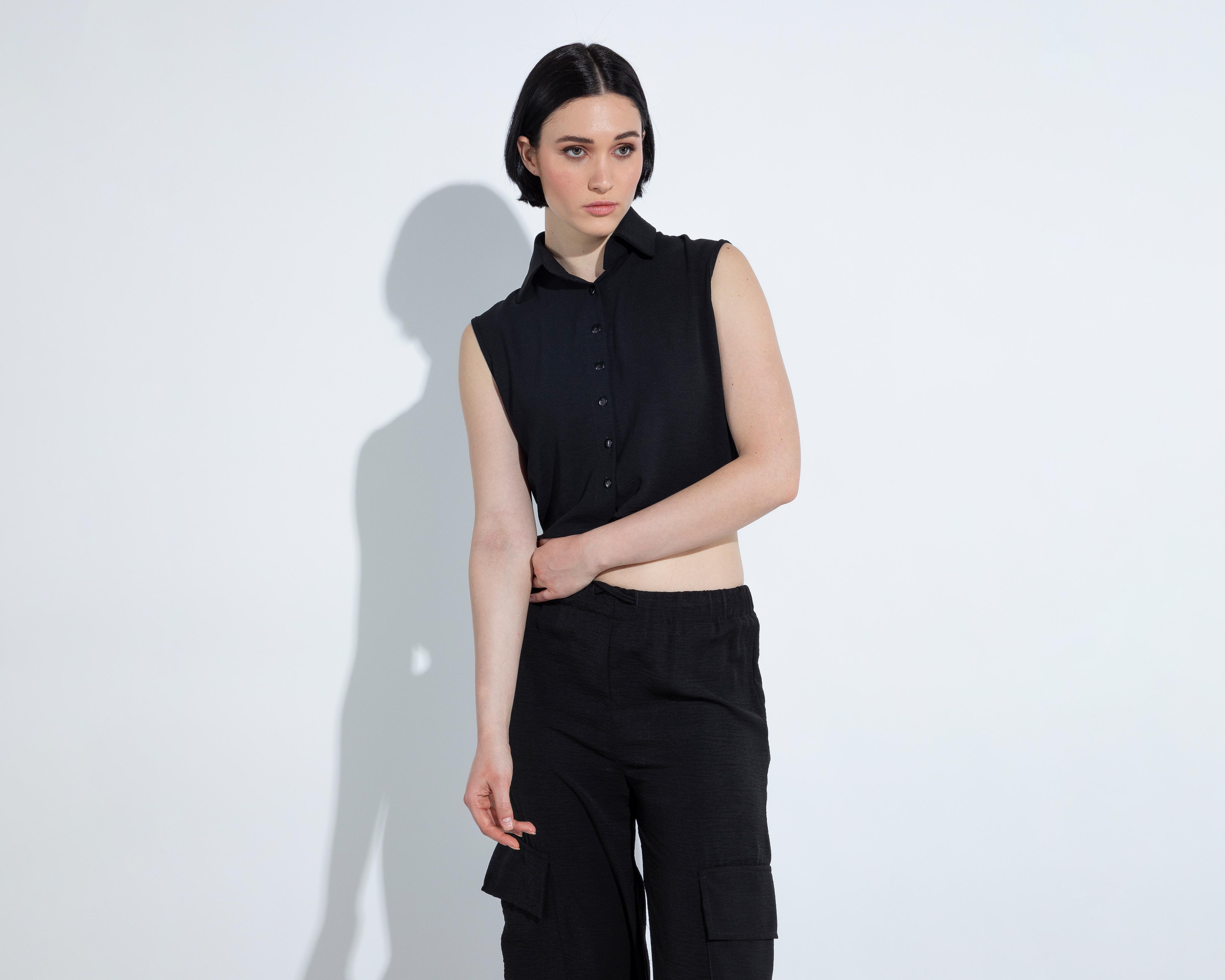 Foto 2 | Blusa Thinner sin Mangas con Botones