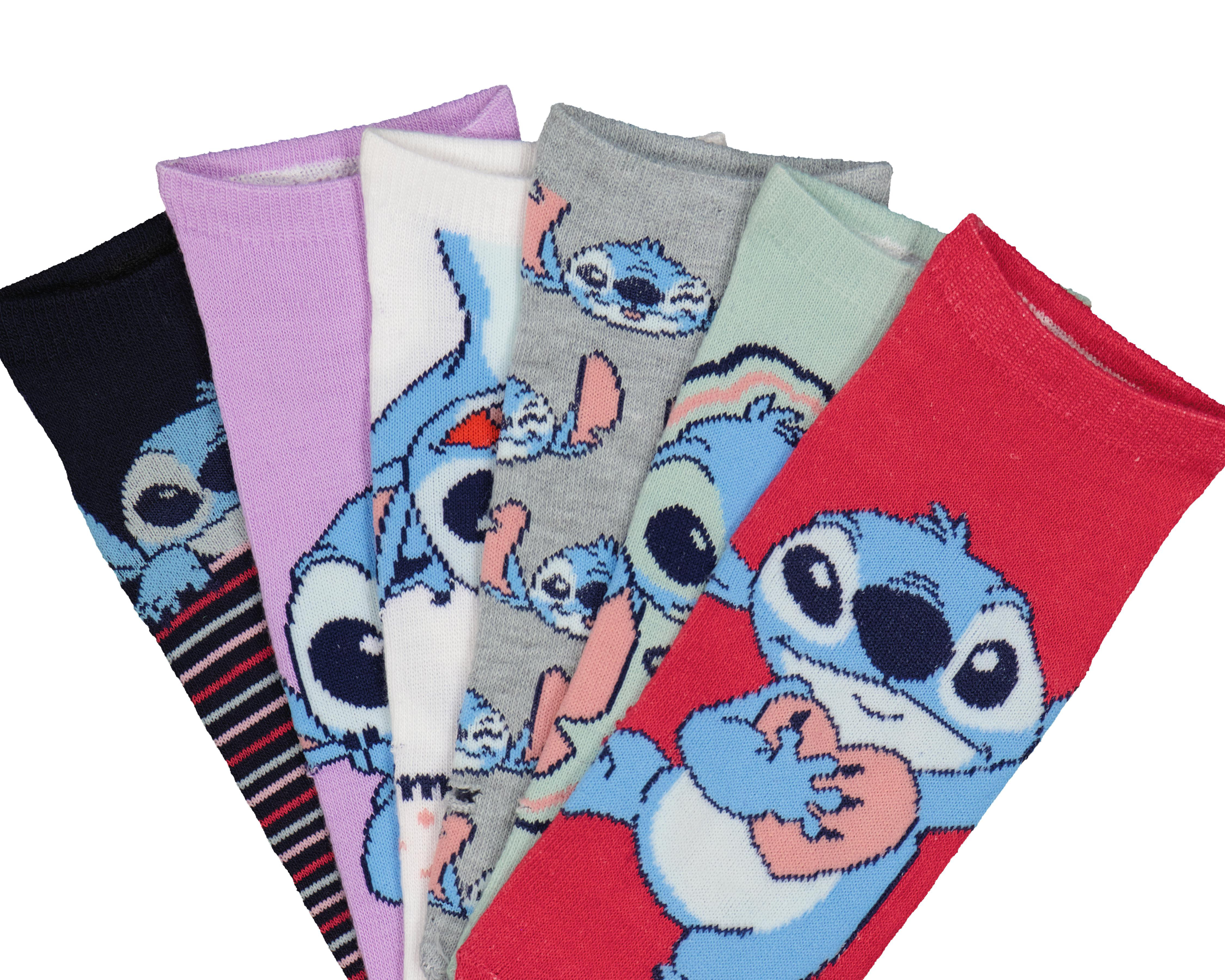 Foto 3 pulgar | Calcetines Disney Stitch para Mujer 6 Pares