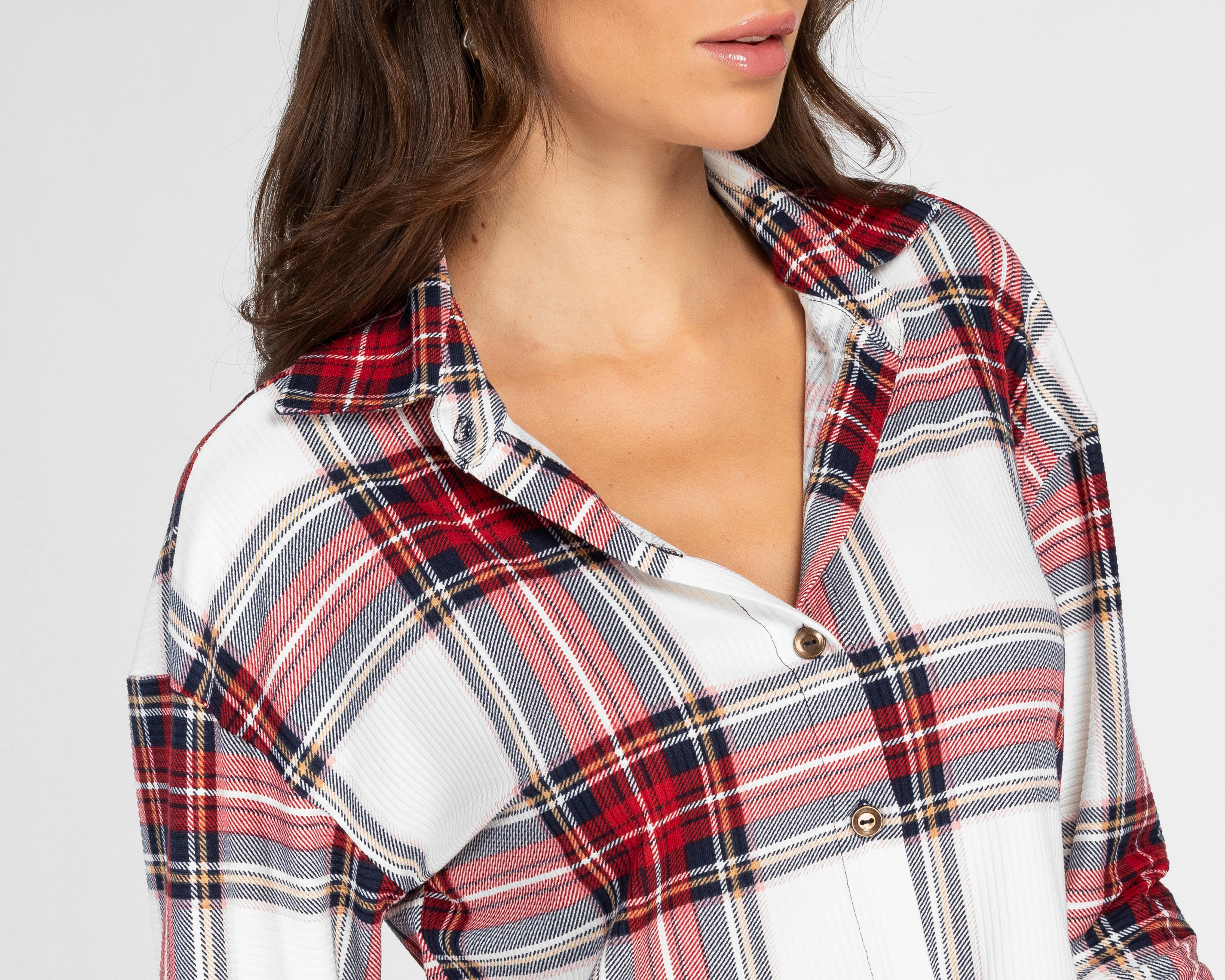 Foto 5 pulgar | Camisa Refill a Cuadros para Mujer