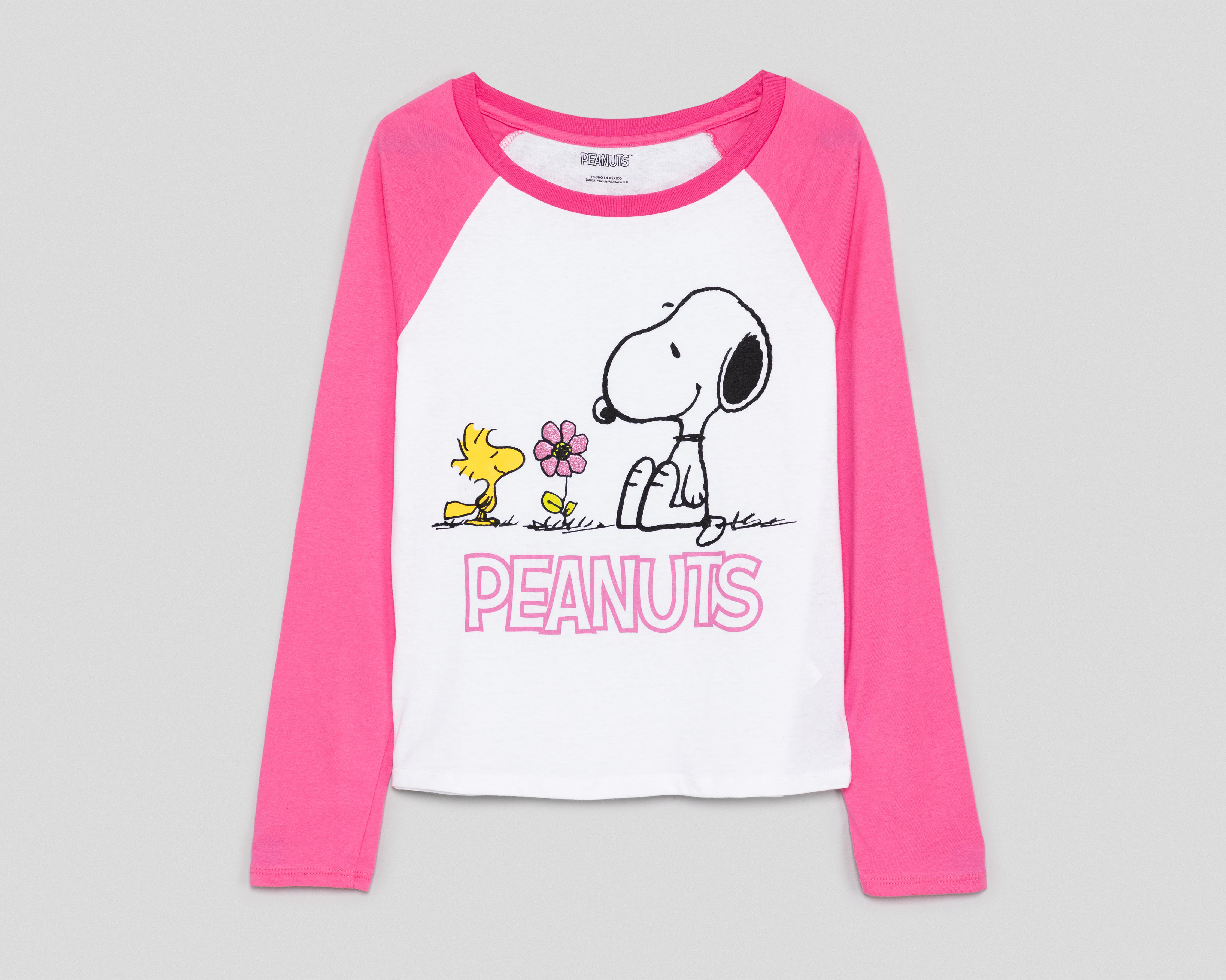 Foto 2 pulgar | Playera Peanuts Manga Larga para Mujer
