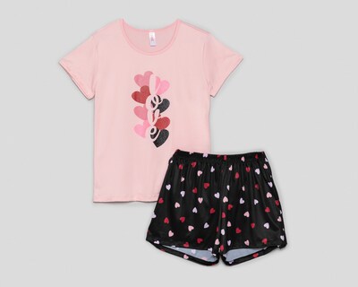 Foto 1 | Pijama Lovest Print de Corazones para Mujer