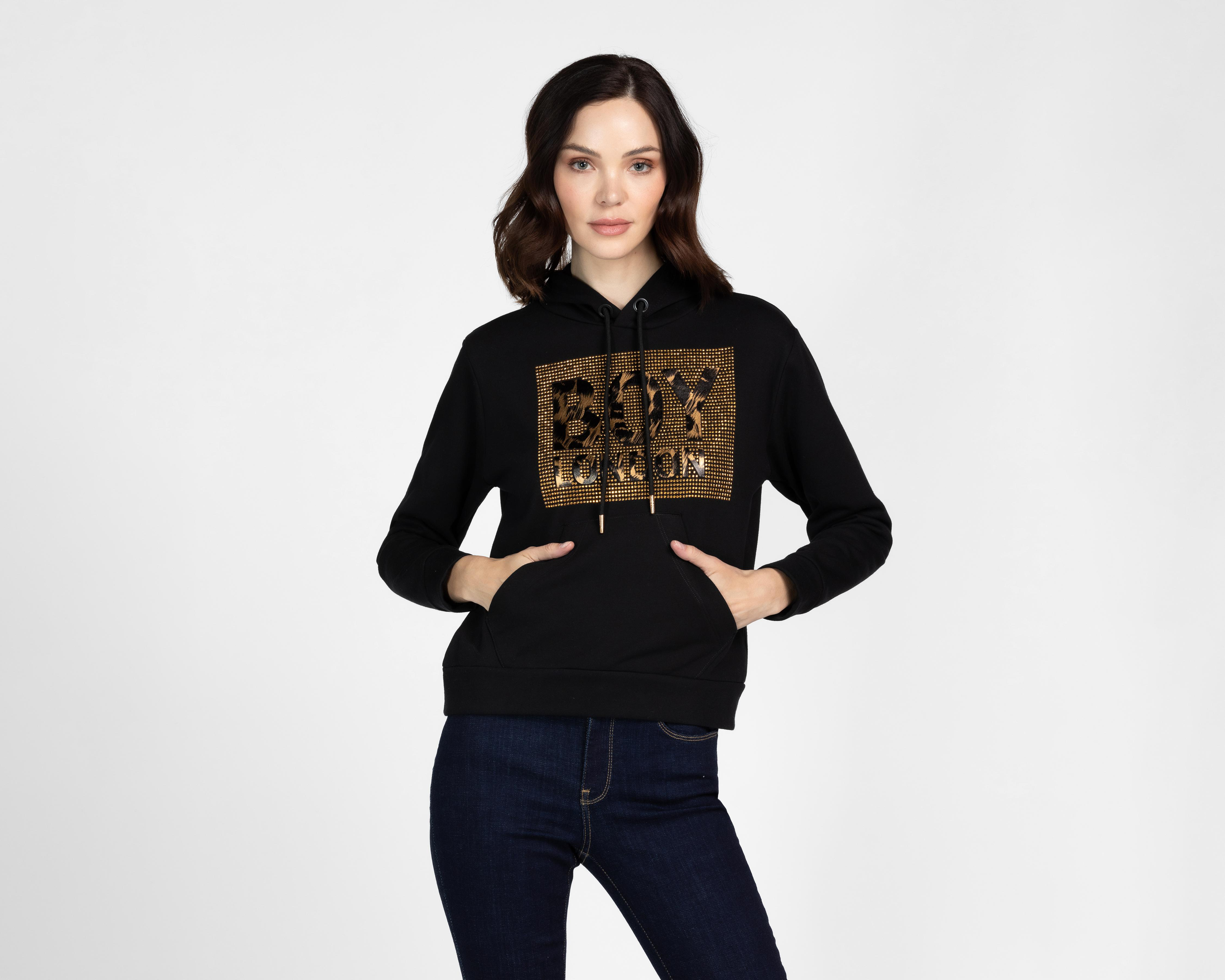 Foto 2 pulgar | Sudadera con Capucha Boy London para Mujer