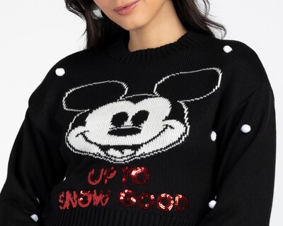 Foto 3 | Suéter Negro Disney Mickey Mouse para Mujer