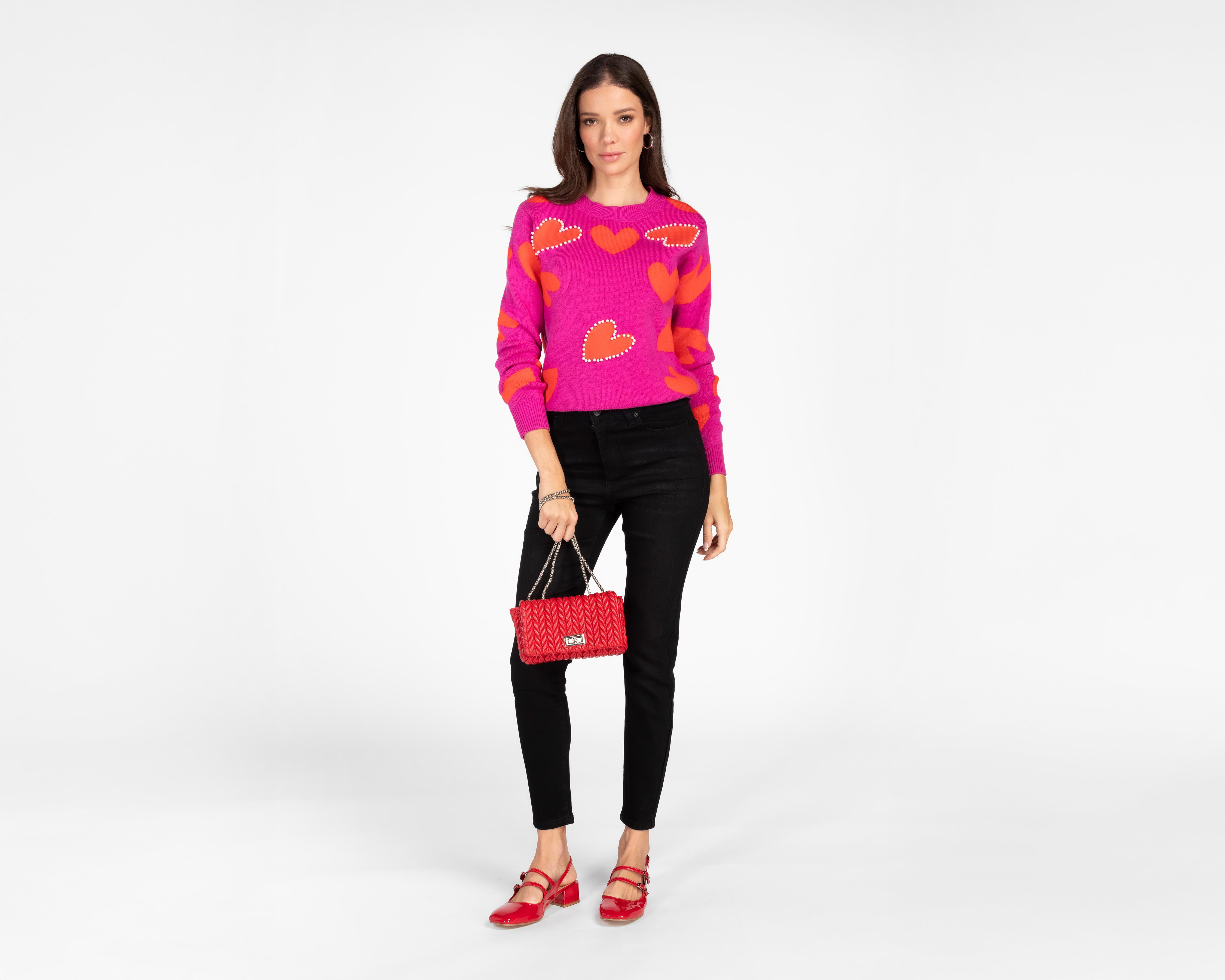 Foto 2 | Suéter Estampado Corazones 18 Forever para Mujer